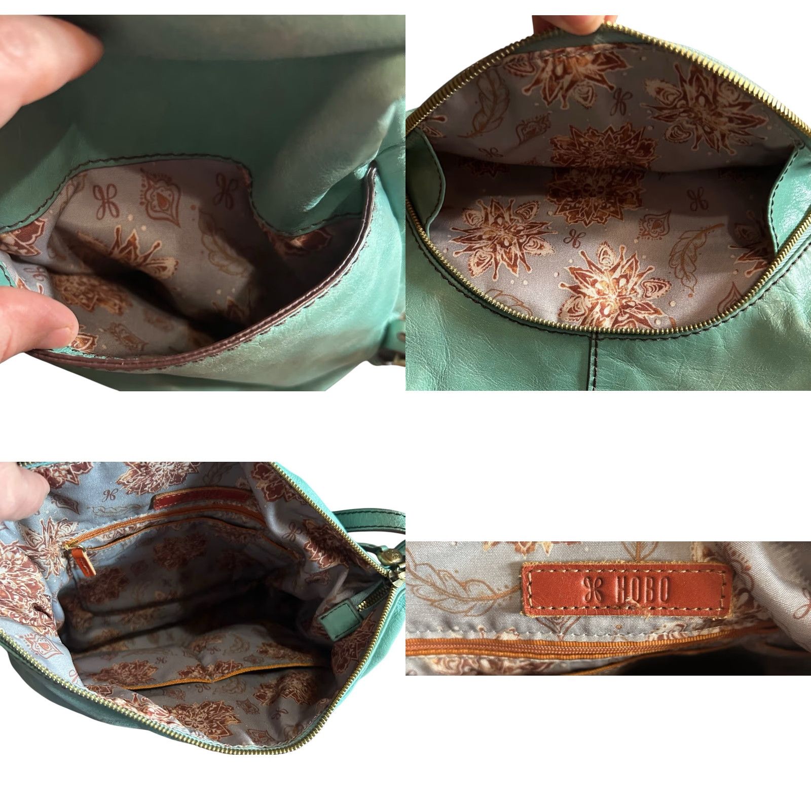 Vintage VINTAGE Hobo Merrin Handbag Sea Foam Green Women's Purse Shoulder Hand Bag W/ Dust Bag Size ONE SIZE - 10 Thumbnail