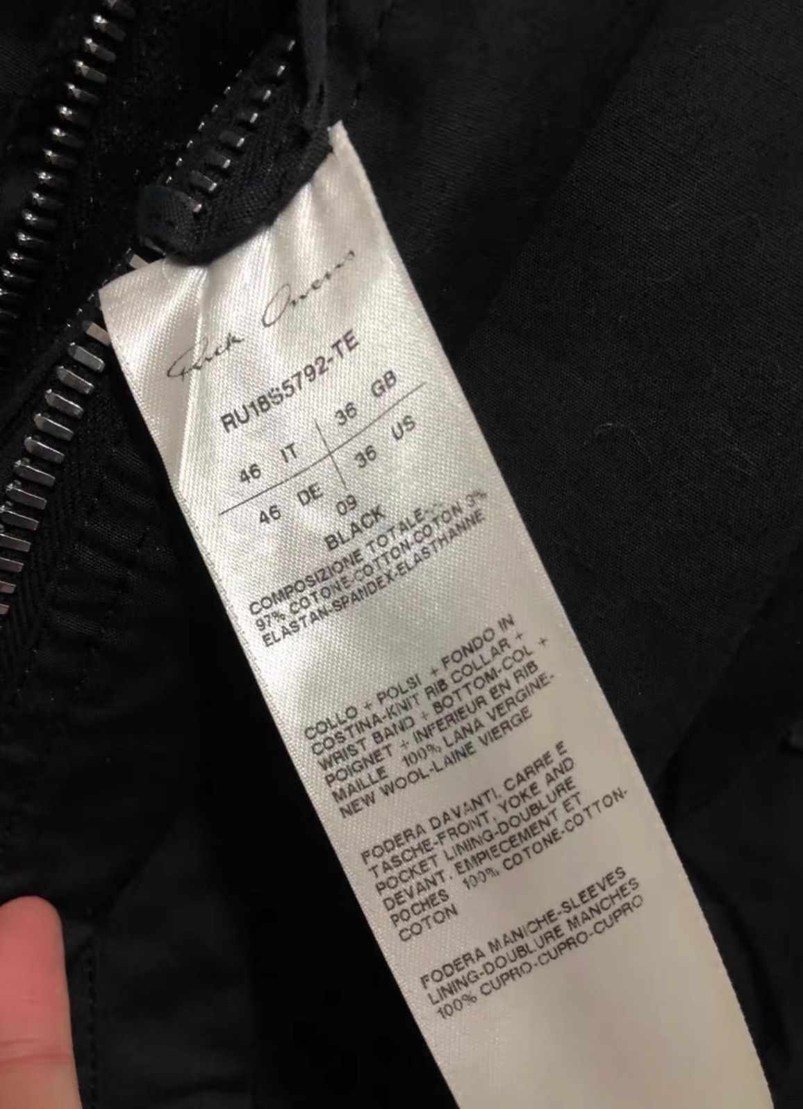 Rick Owens Rick Owens 18SS Main line MA1 Pilot Air Force Jacket 