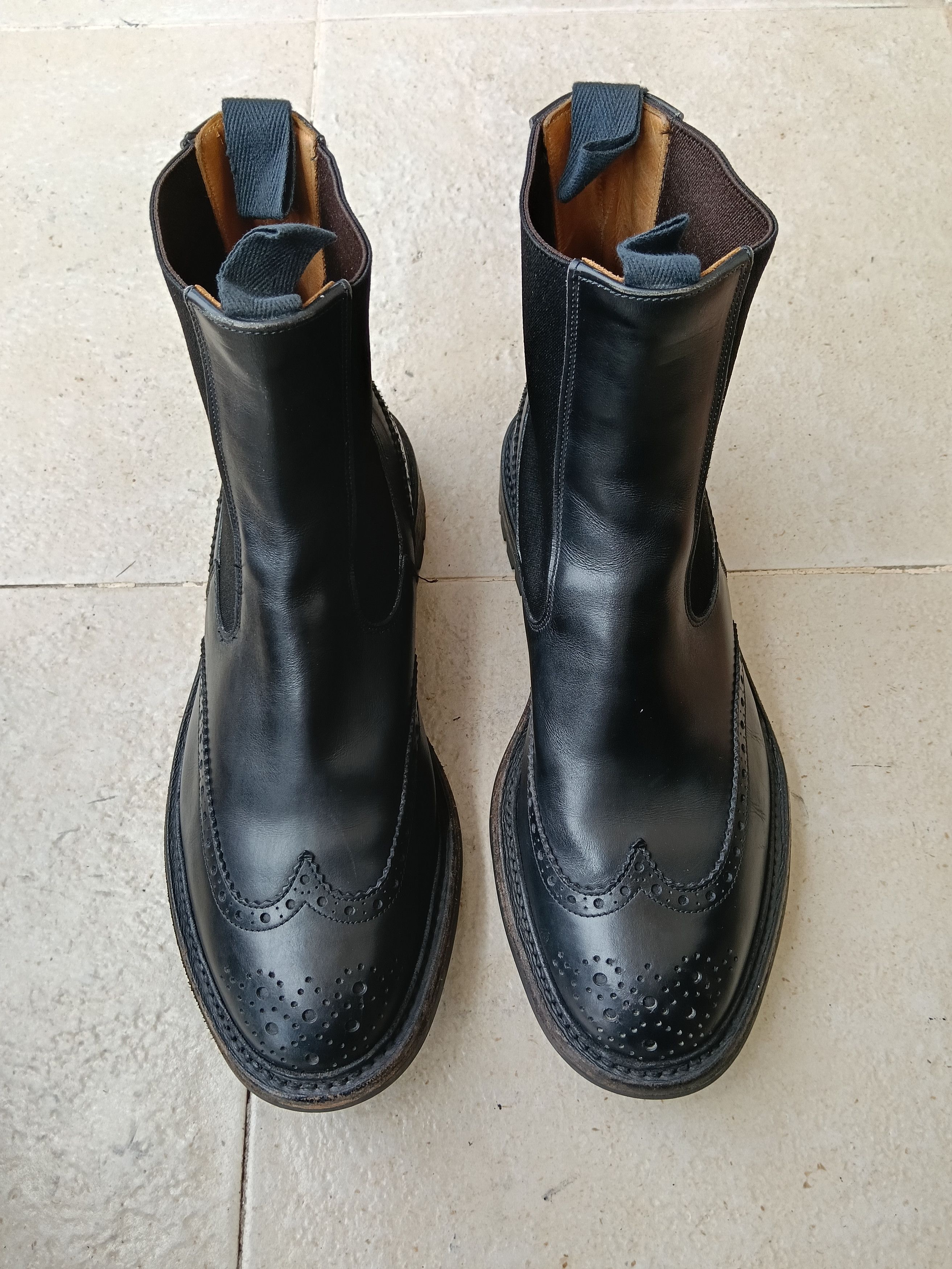 James Coward × Tricker's ZIP BOOT CALF LEATHER BLACK | Grailed