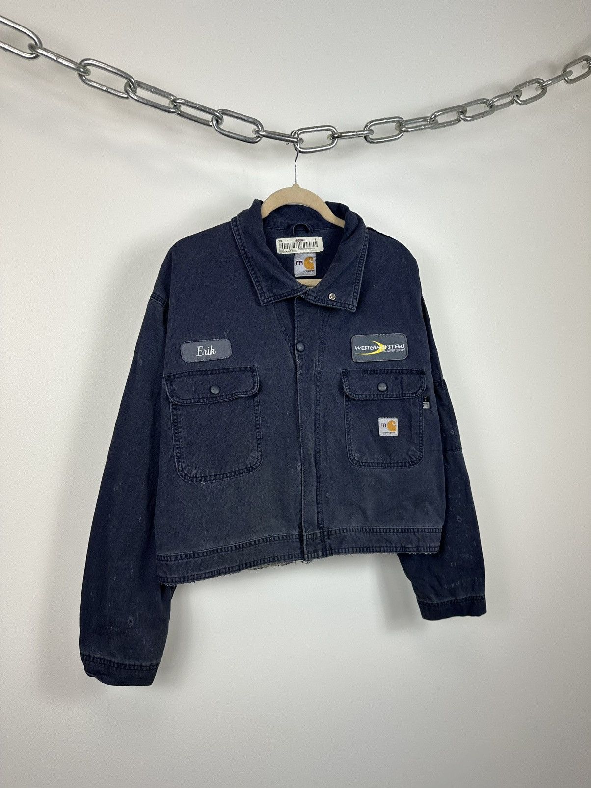 Carhartt Vintage 90s Carhartt Flame Resistant USA Cropped Work Jacket Size US M / EU 48-50 / 2 - 3 Thumbnail
