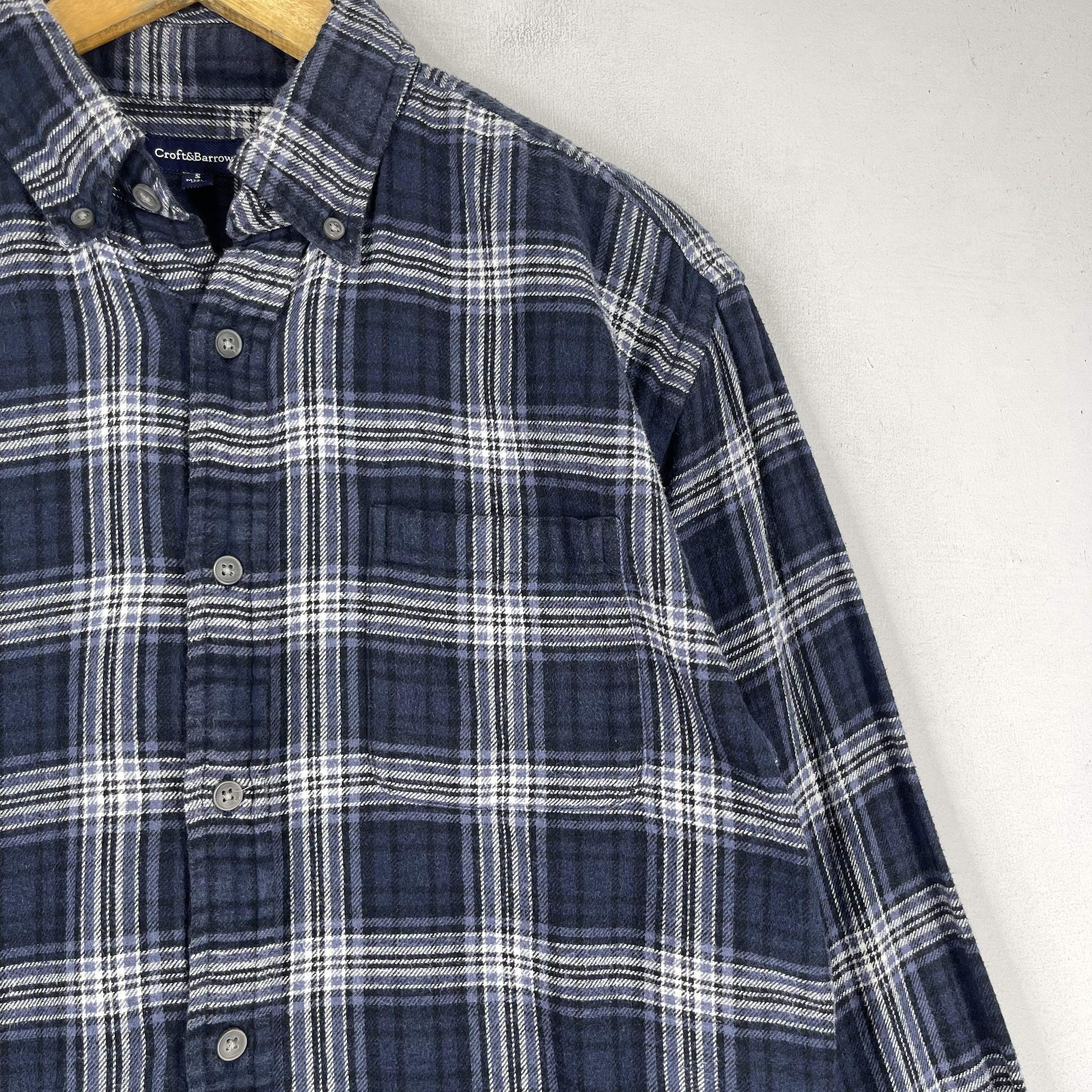 Croft & Barrow × Flannel Vintage Plaid Checkered Blue Tartan Flannel Button Up Size US S / EU 44-46 / 1 - 3 Thumbnail