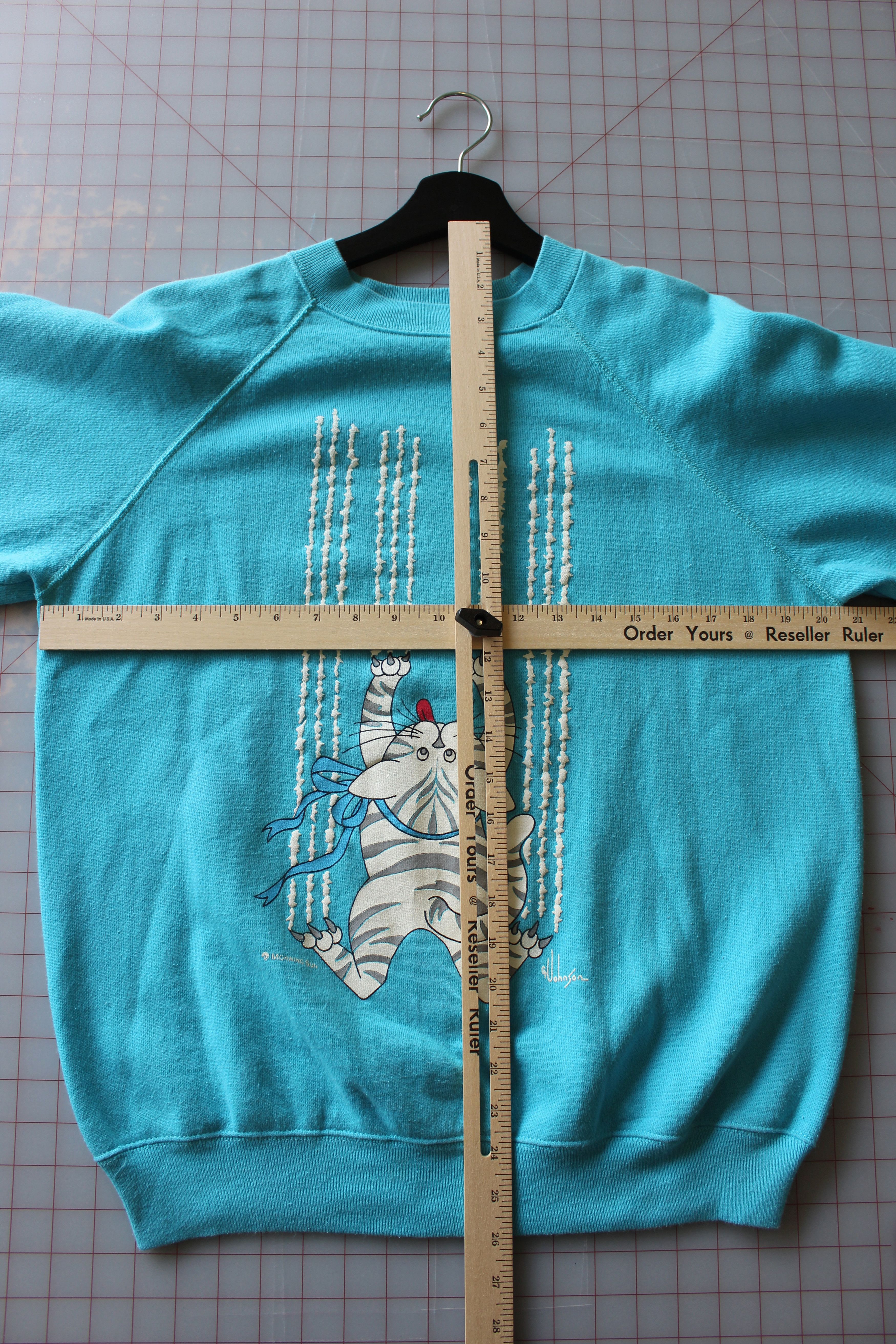 Other × Vintage VINTAGE CAT CLAWING PUFF PRINT RAGLAN SWEATSHIRT Size M / US 6-8 / IT 42-44 - 3 Thumbnail