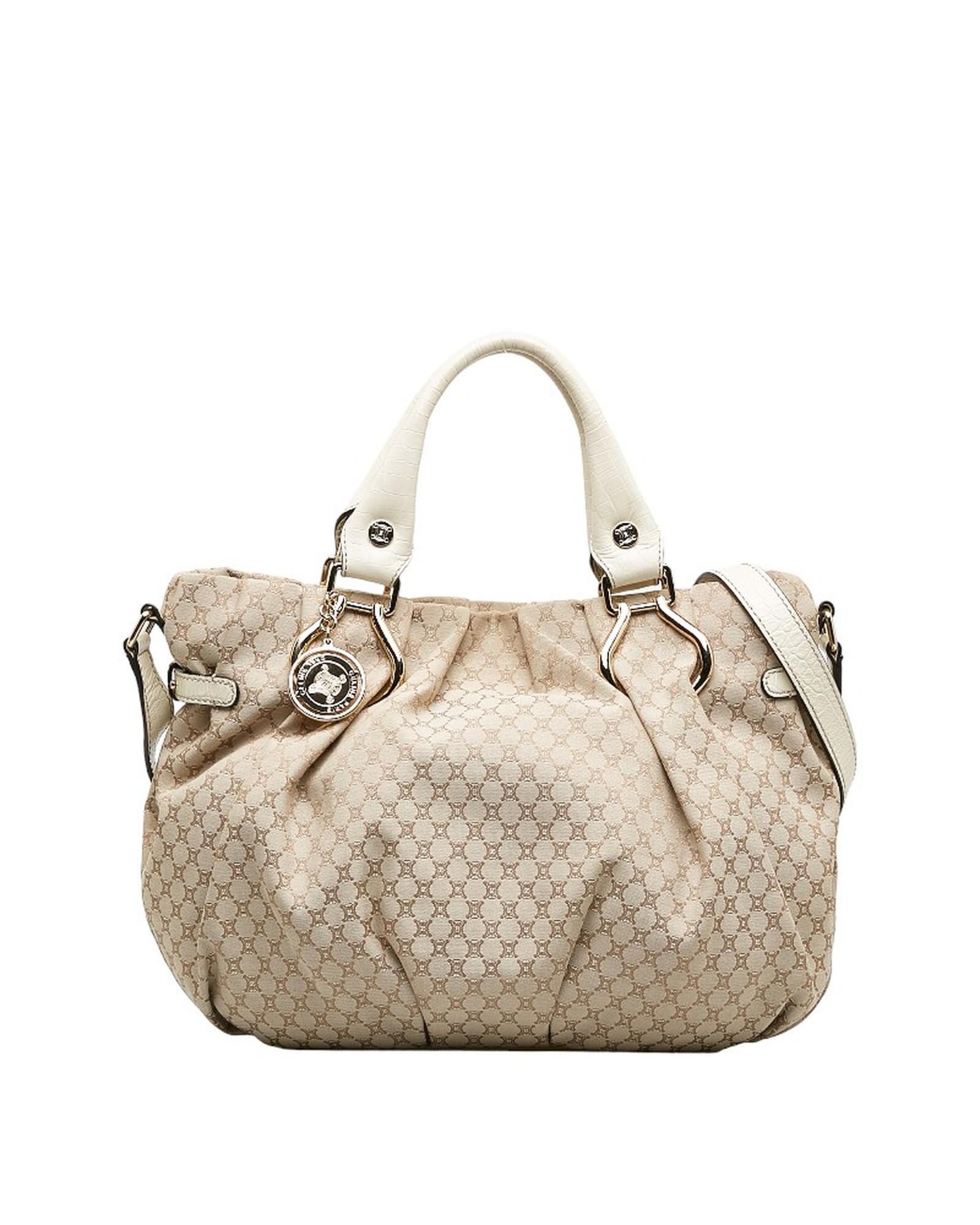 image of Celine Canvas Pillow Handbag In Brown Pattern, Women's