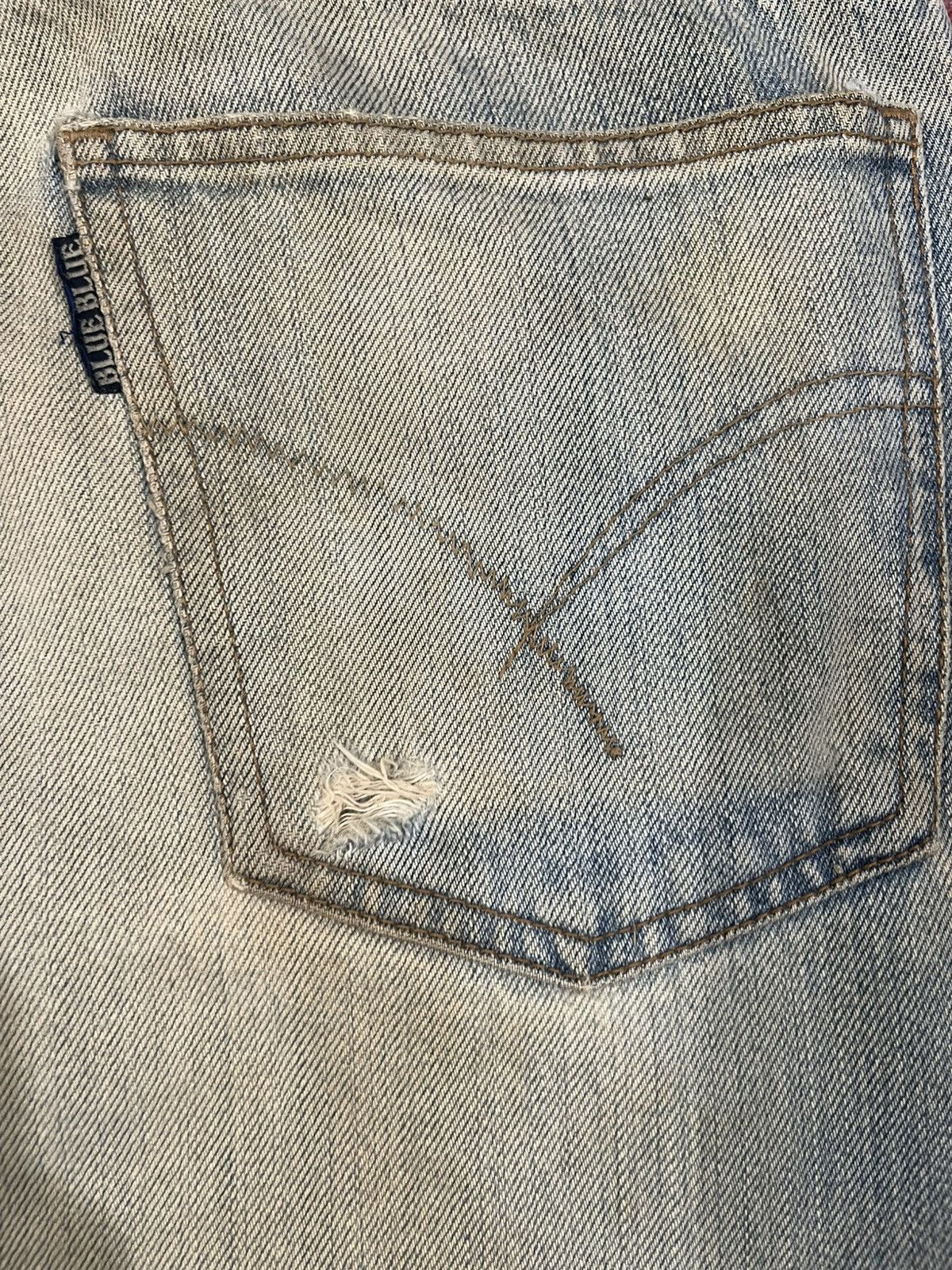 Blue Blue Japan × HOLLYWOOD RANCH MARKET × Japan Blue Vintage Blue Blue Japan Flare Ripped MudWash Denim Size US 33 - 13 Thumbnail