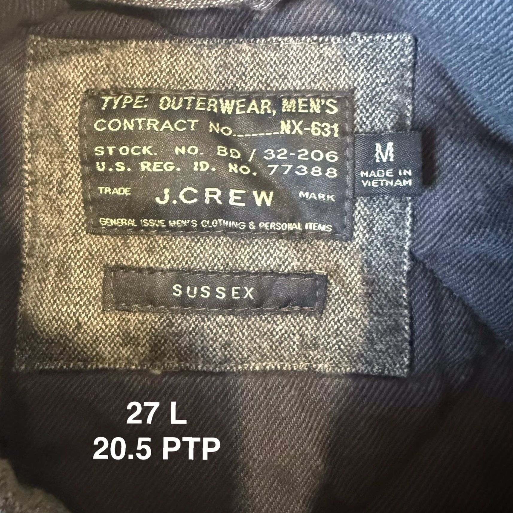J.Crew J Crew Sussex Jacket Medium Gray Brown Full Zip Insulated Outerwear Military Shirt (or category) Size US M / EU 48-50 / 2 - 7 Thumbnail