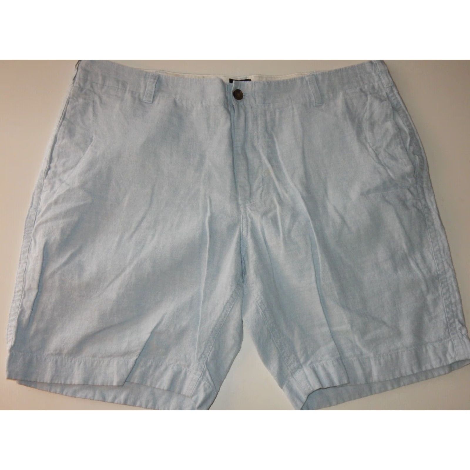 J.Crew VINTAGE J.CREW Men's Linen Blend Chino Shorts Size 38 Blue 55% Linen 45% Cotton Summer Size US 38 / EU 54 - 2 Thumbnail