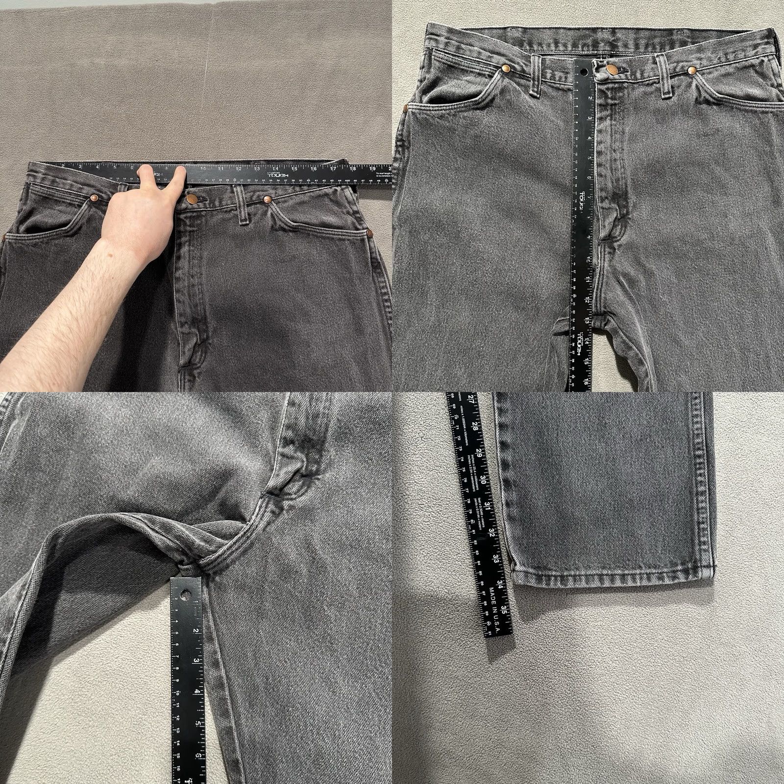 Wrangler Wrangler Jeans Cowboy Cut Original Fit Gray Denim 13MWZWK Mens 36x36 (35x34) GUC Size US 36 / EU 52 - 9 Thumbnail