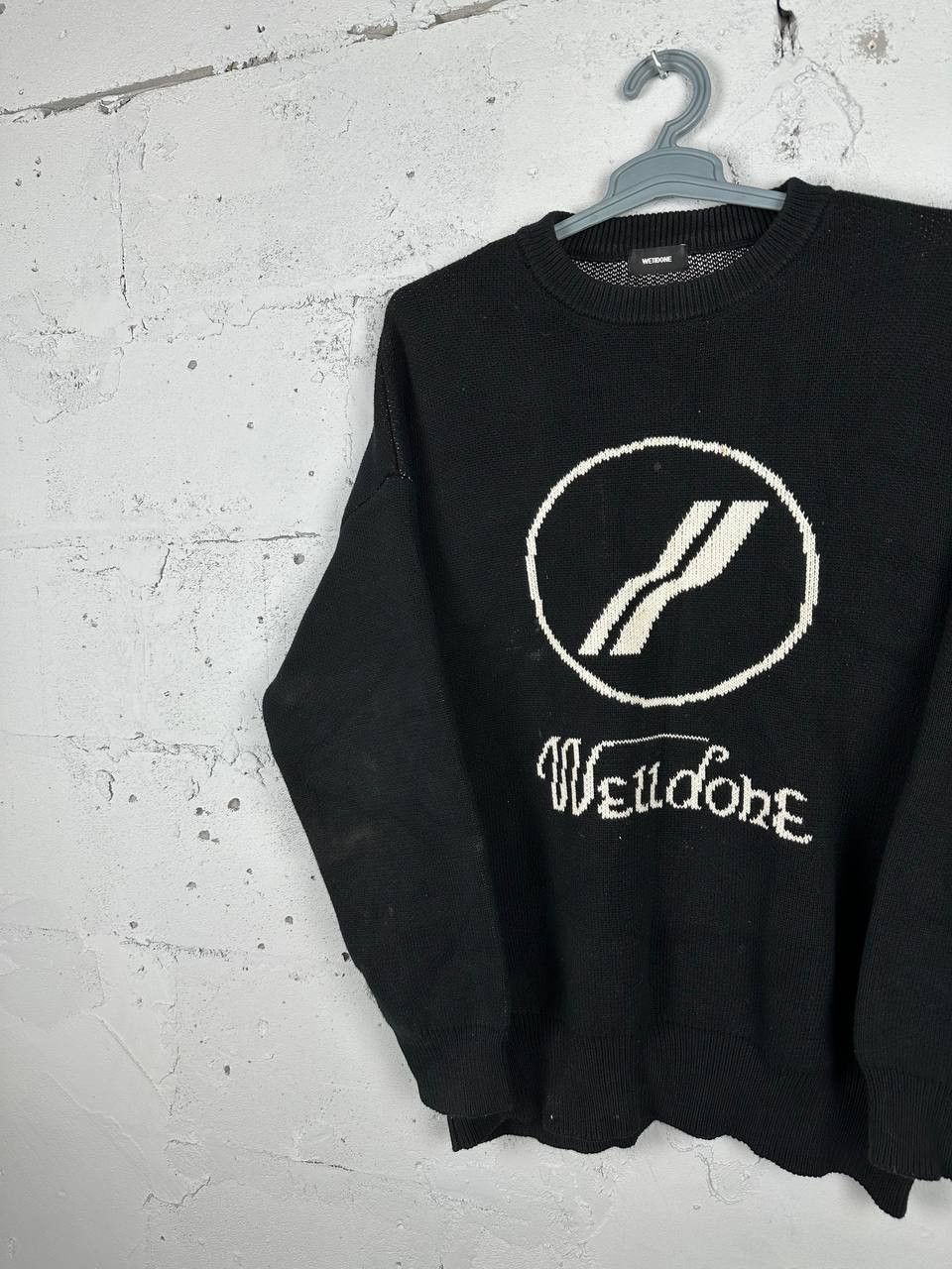 Japanese Brand WE11DONE Big Logo Knitted Sweater long sleeve Oversized Size US XL / EU 56 / 4 - 2 Thumbnail