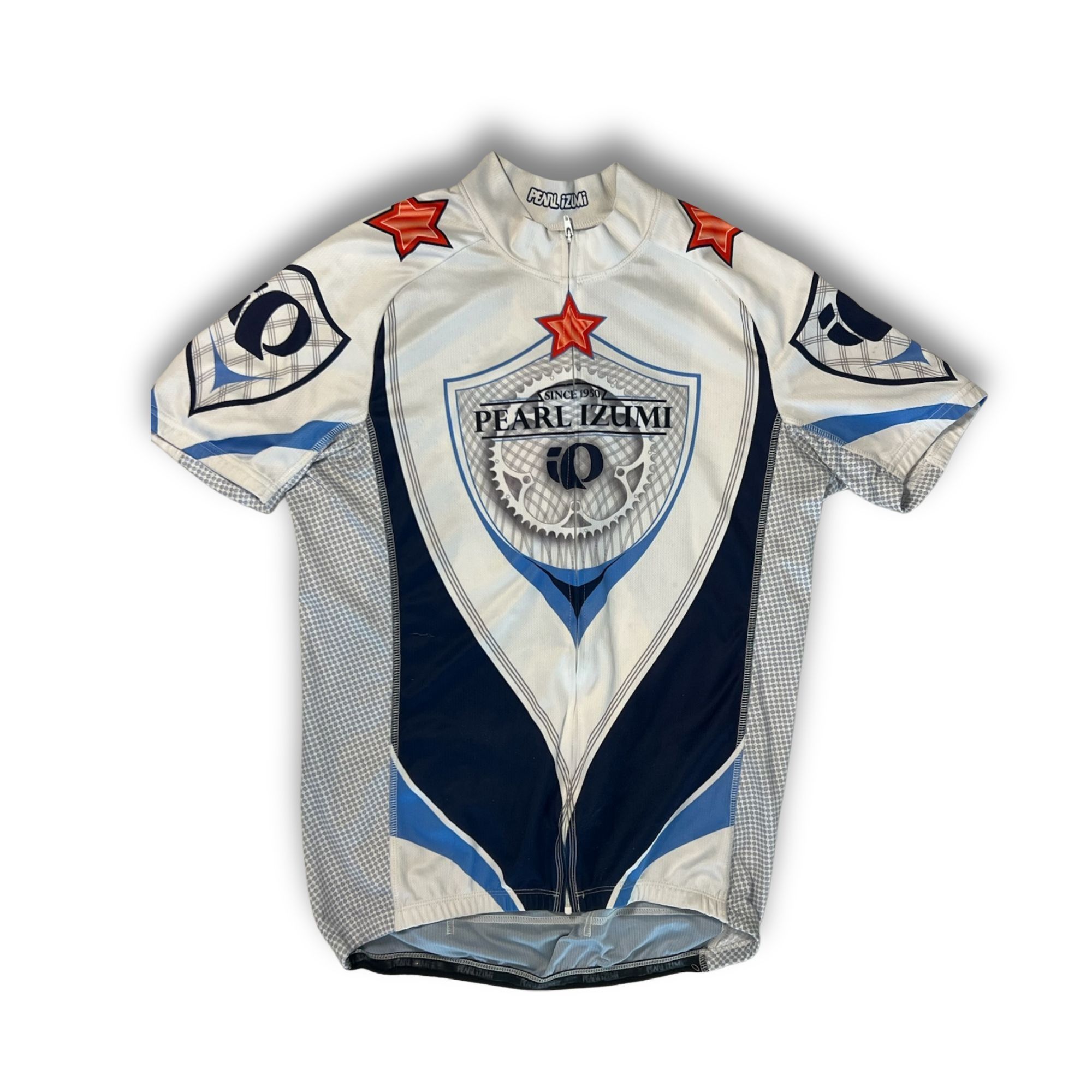 PEARL iZUMi Pearl Izumi Mens Cycling Jersey Medium Blue/White Star Desig Size US M / EU 48-50 / 2 - 2 Thumbnail