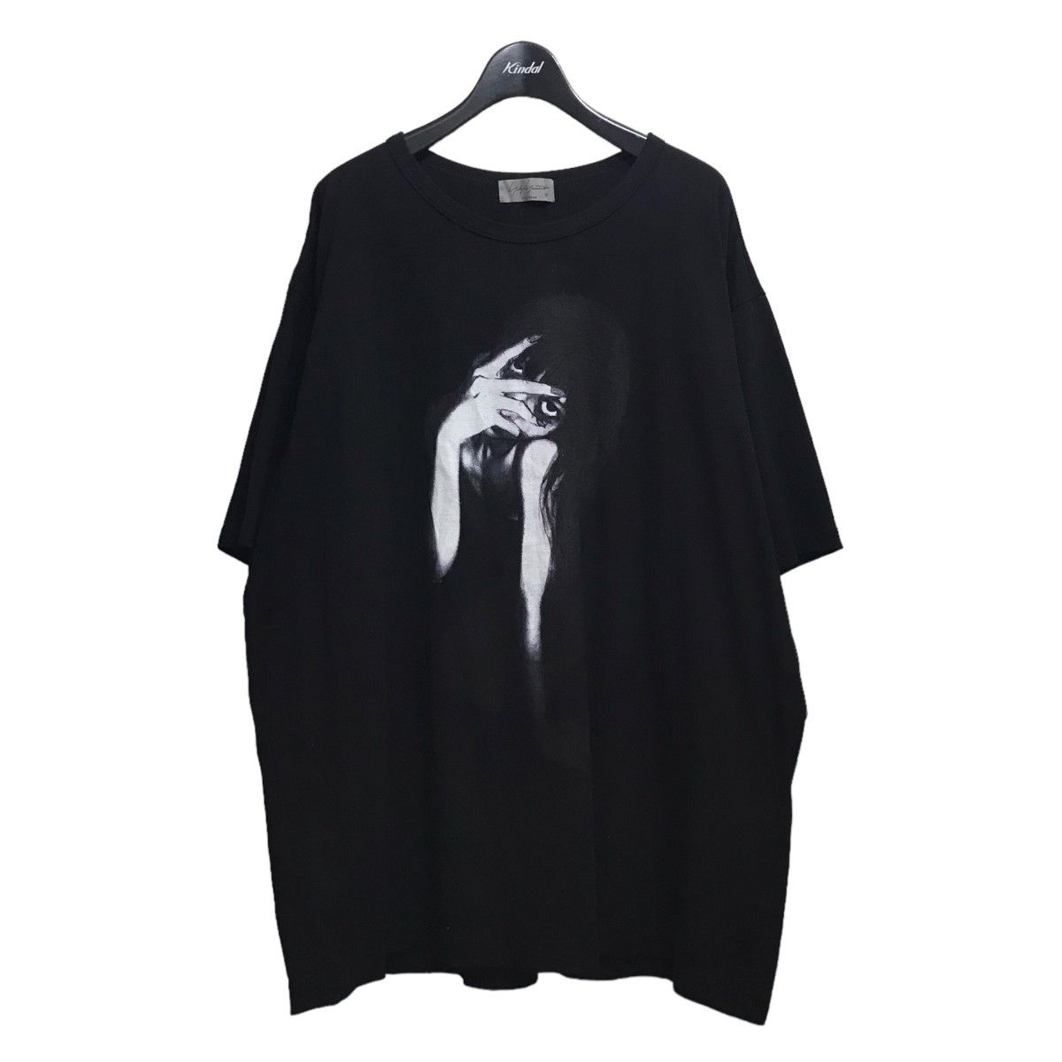 image of Yohji Yamamoto Pour Homme Printed T-Shirt in Black, Men's (Size Large)