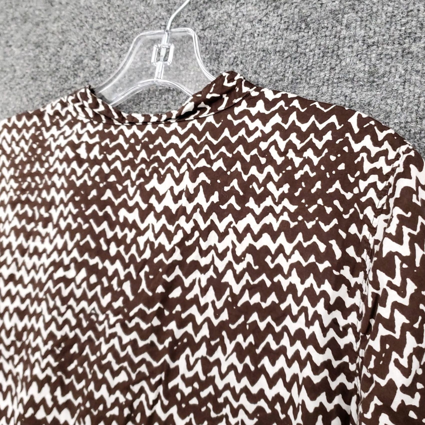 Gap Gap Brown Chevron Henley Long Sleeve Tunic Blouse Womens S Small Top Casual Size S / US 4 / IT 40 - 6 Thumbnail