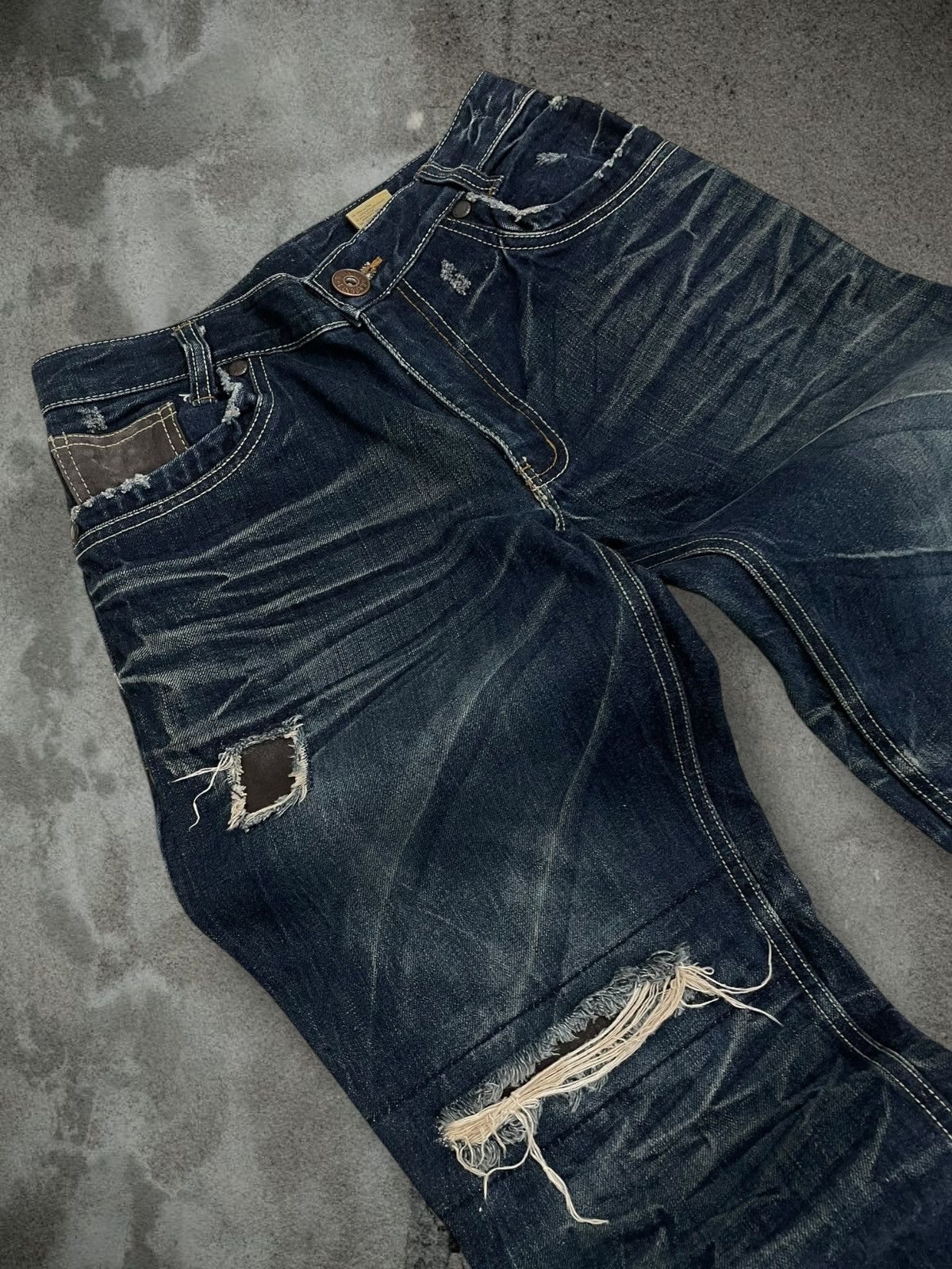 Japanese Brand Vintage Authentic Designer Japan Rapanui Distressed Denim Size US 29 - 7 Thumbnail