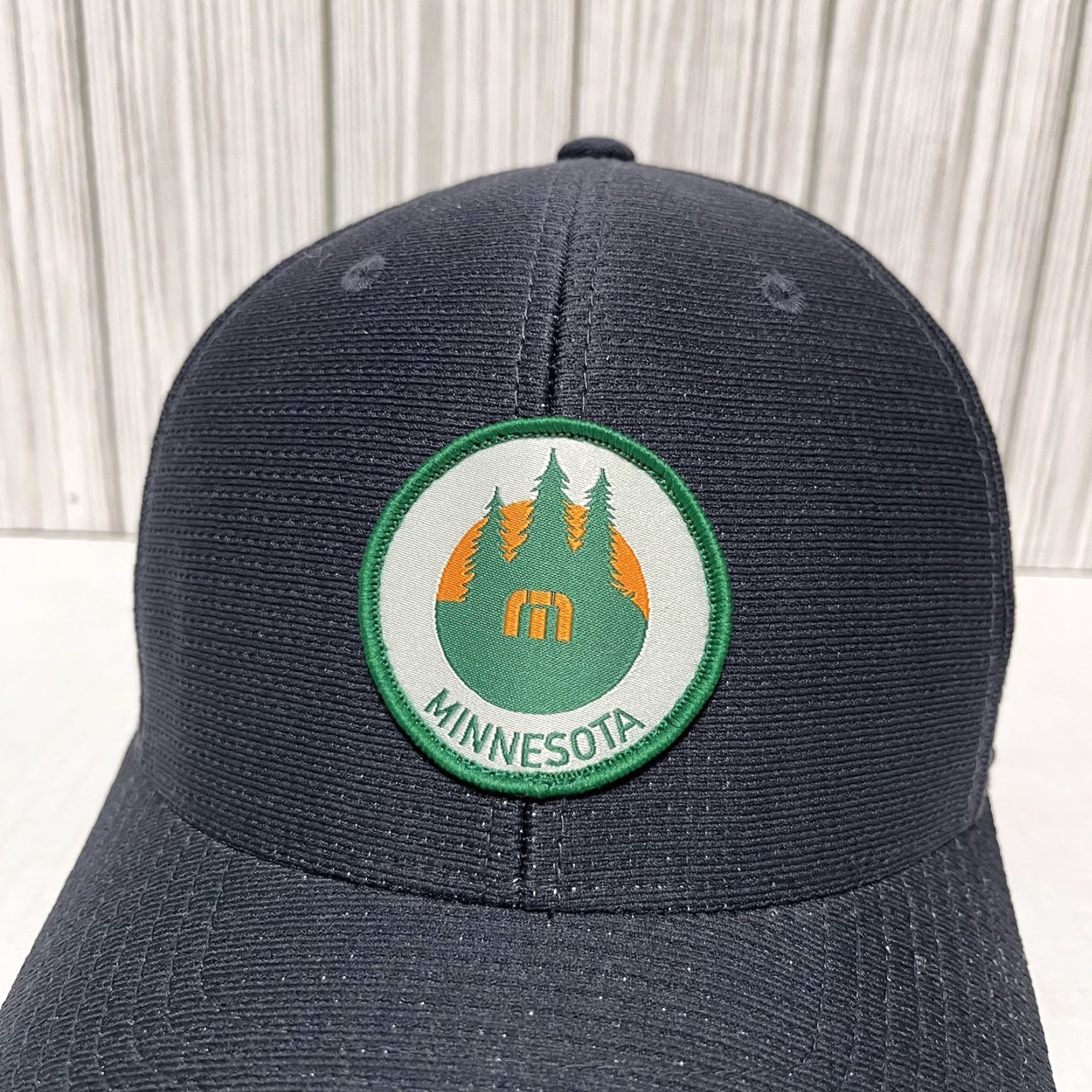 TravisMathew VINTAGE Travis Mathew Golf Hat Cap Minnesota Logo Navy Blue Flexfit S/M Medium Men Golf Hat Adjustable Breathable Lightweight 90s USA Mens Size ONE SIZE - 7 Thumbnail