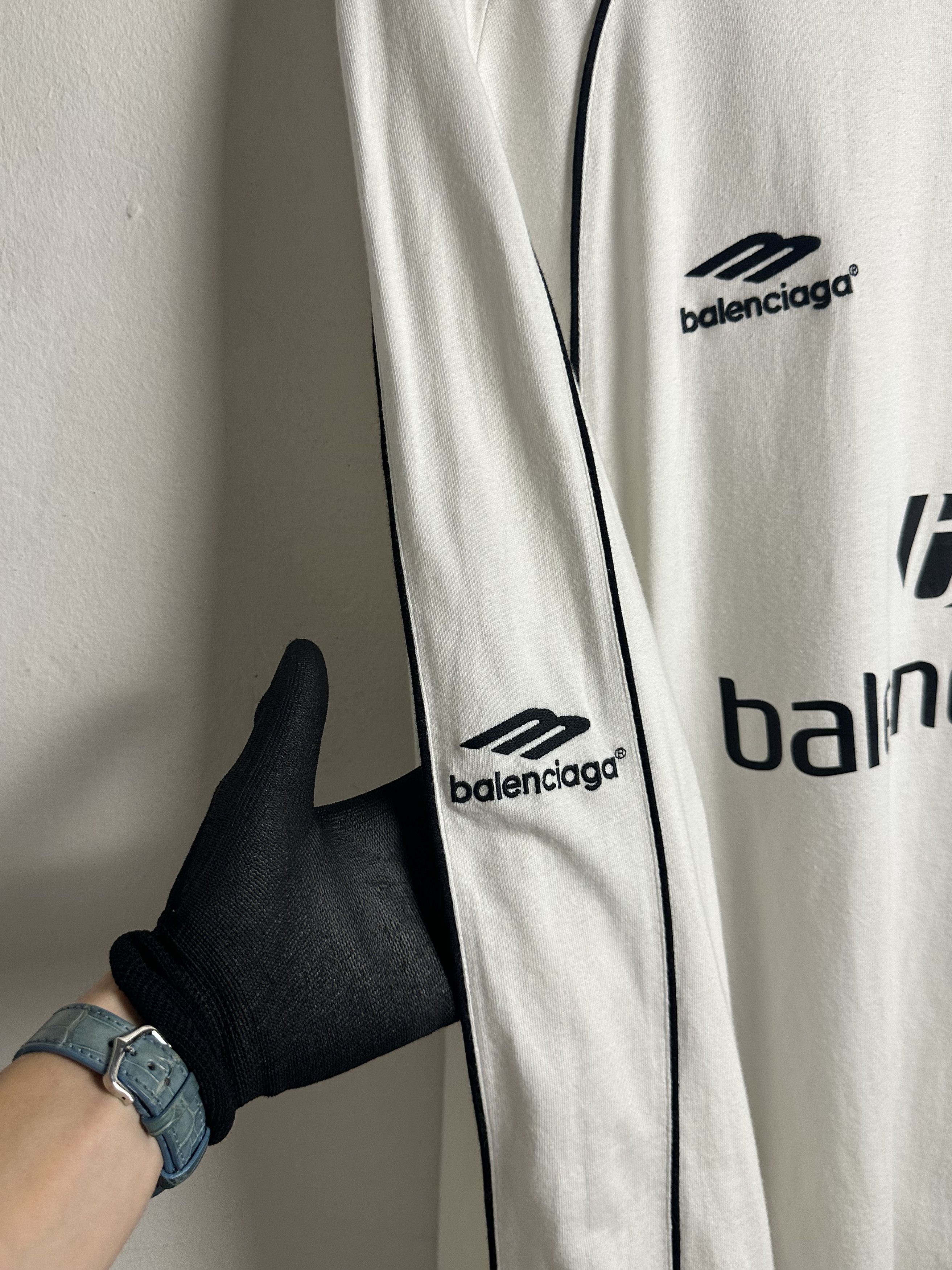 Balenciaga White Soccer Long Sleeve Jersey Tokyo