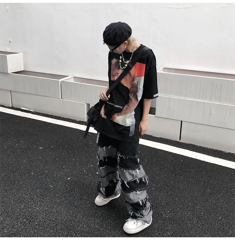 Japanese Brand × Vintage Streetwear wide legs hip hop style loose straight jeans y2k Size US 32 / EU 48 - 11 Thumbnail