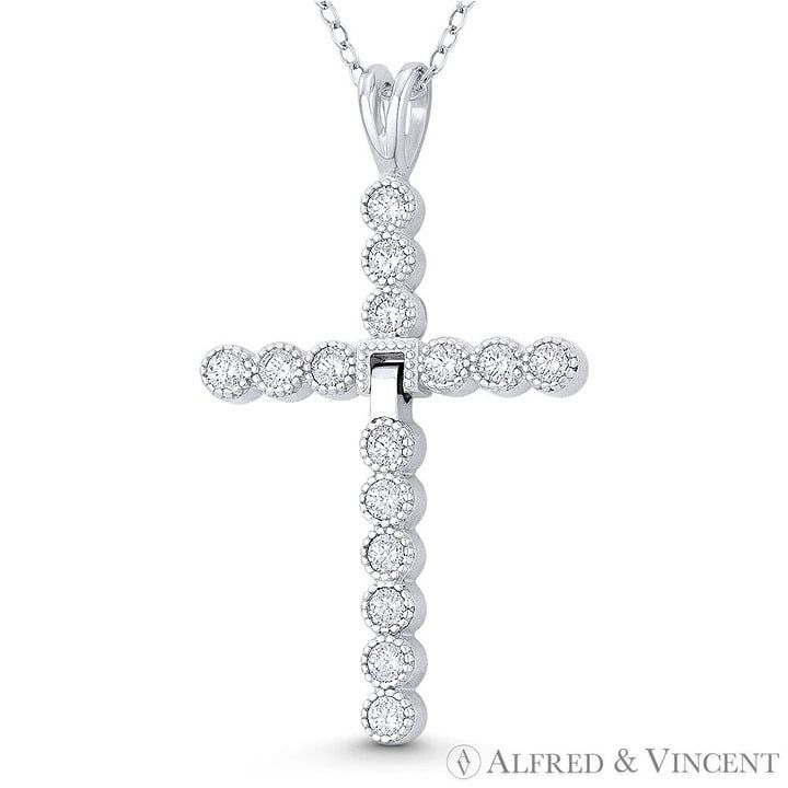 Other Latin Cross Multi-Bezel CZ Pendant in .925 Sterling Silver Size ONE SIZE - 1 Preview