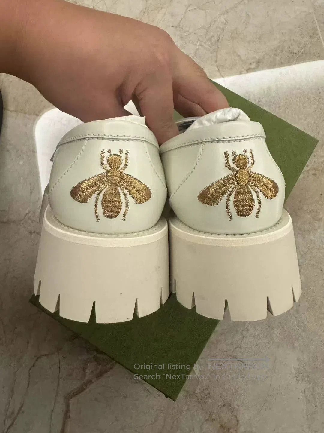 Gucci Gucci White Leather Platform Horsebit Loafer. Size US 4.5 / IT 34.5 - 2 Thumbnail