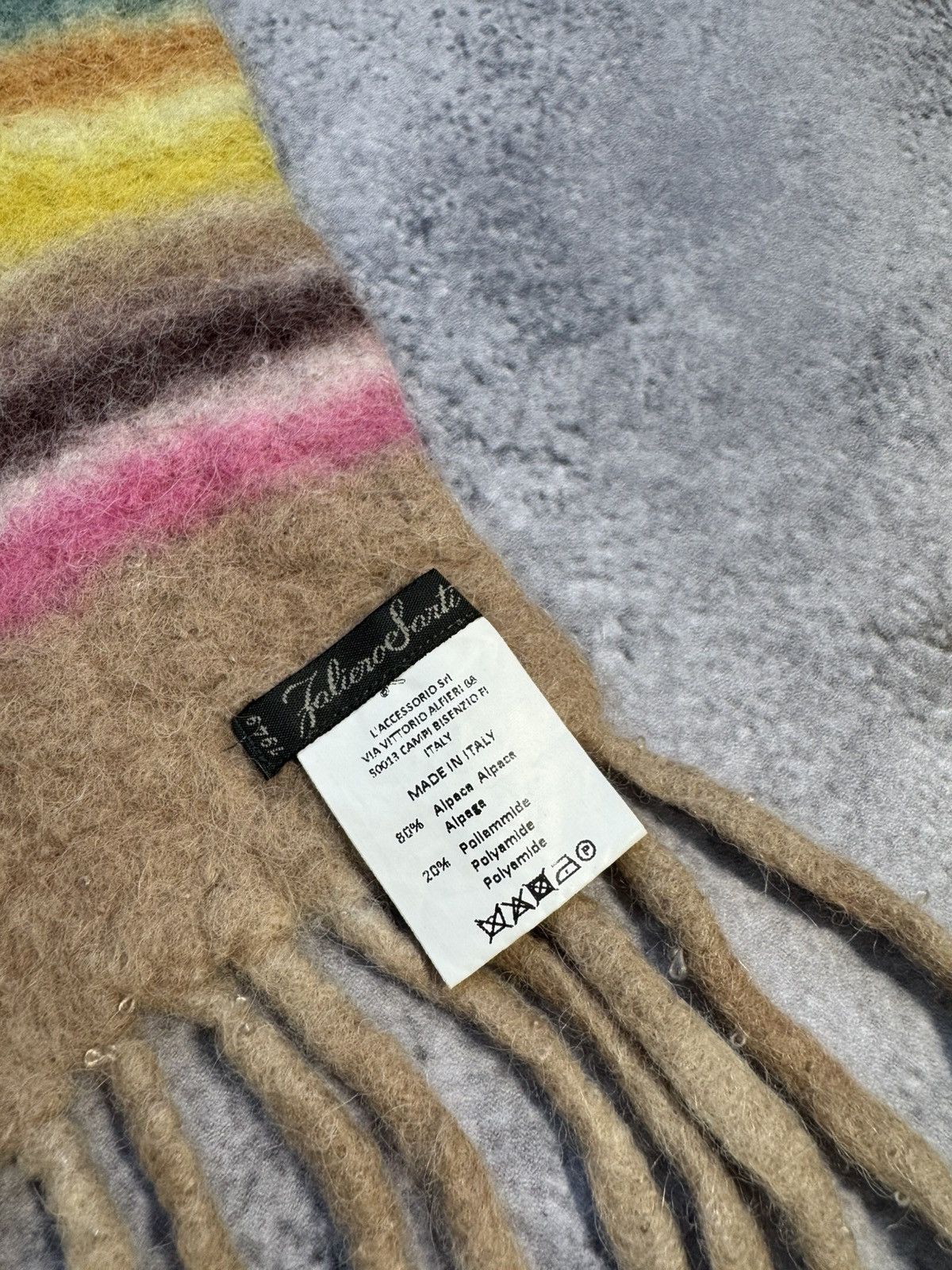 Faliero Sarti × Vintage Faliero Sarti Alpaca scarf Size ONE SIZE - 3 Thumbnail