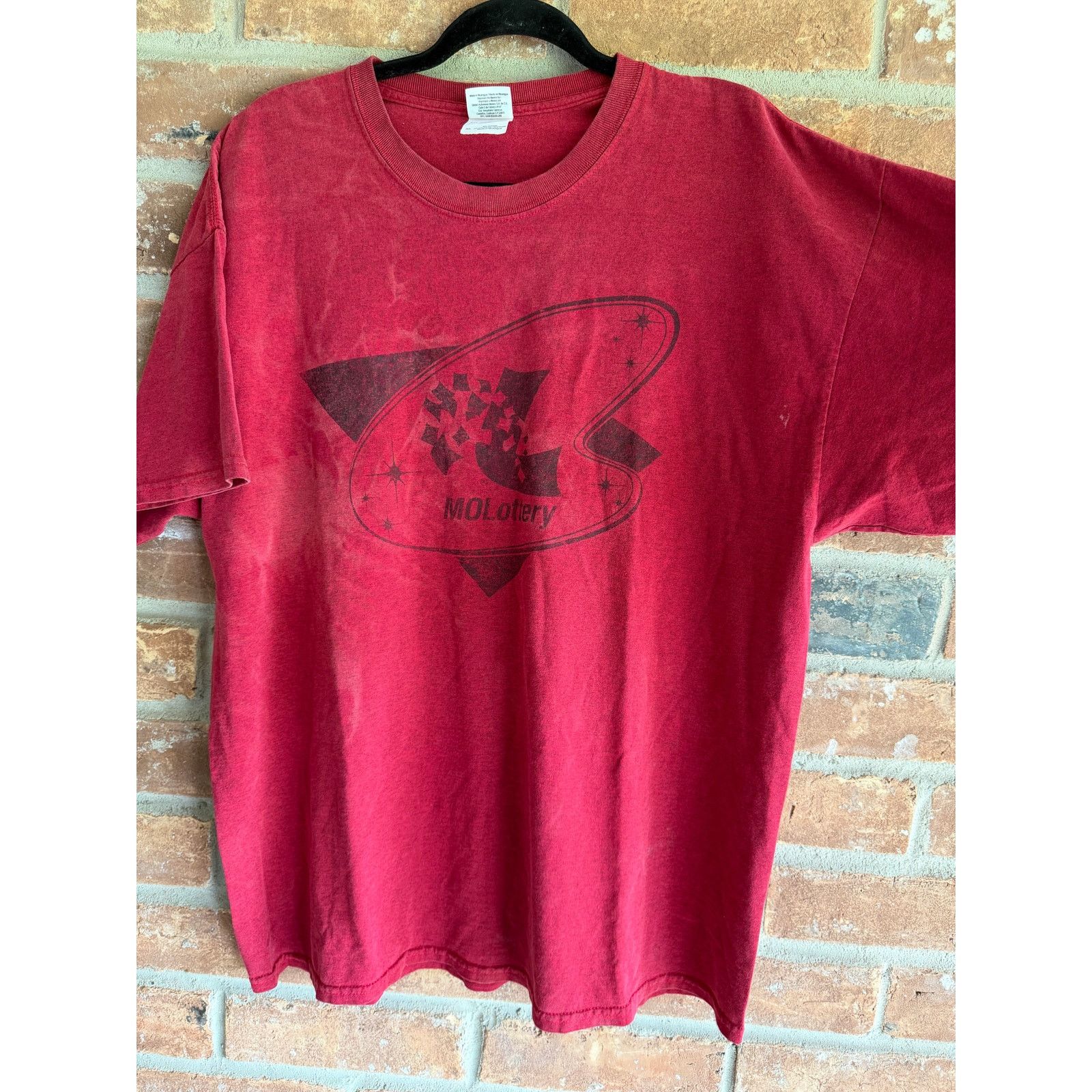 Gildan MO Lottery Shirt XL Red Faded Graphic Gildan Vintage Tee Size US XL / EU 56 / 4 - 2 Thumbnail