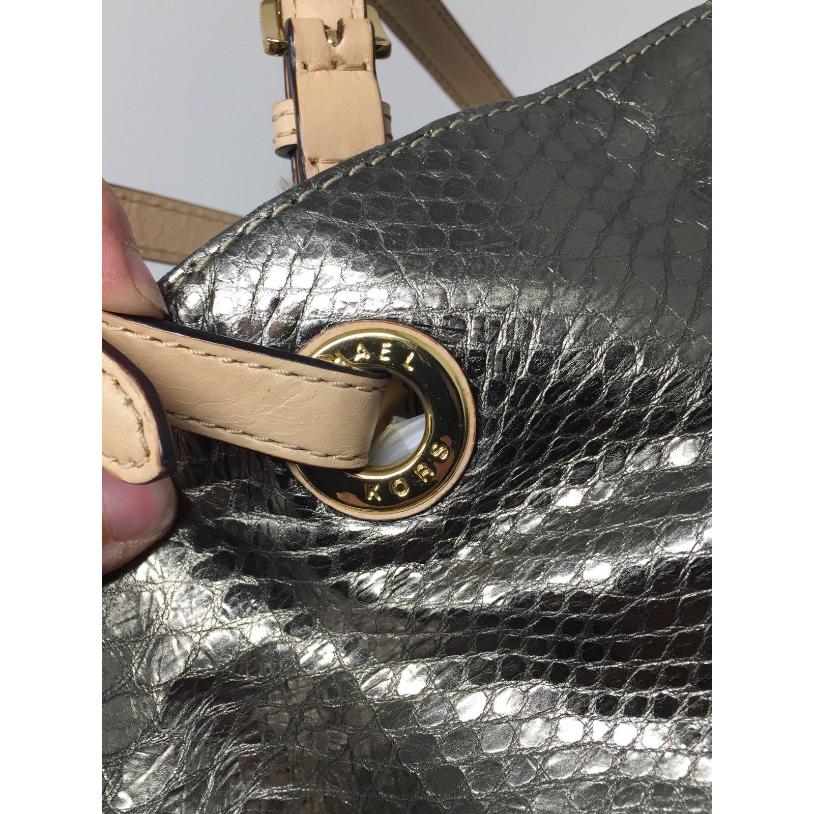 Michael Kors Michael Kors Jet Set Gray Leather Python Embossed Tote Bag Size ONE SIZE - 10 Thumbnail