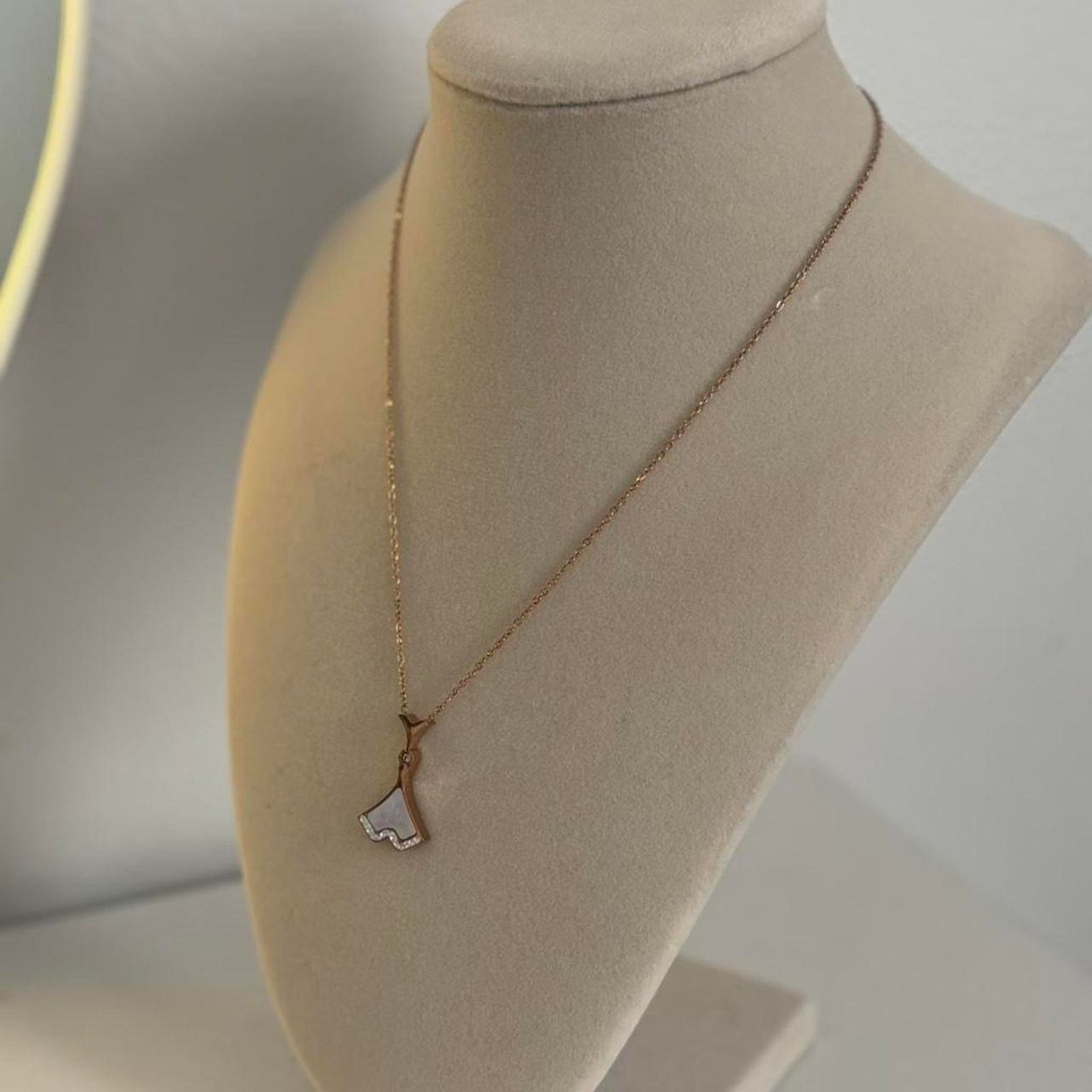 Other Rose Gold Necklace White Crystal Pendant Stainless Steel Size ONE SIZE - 4 Thumbnail