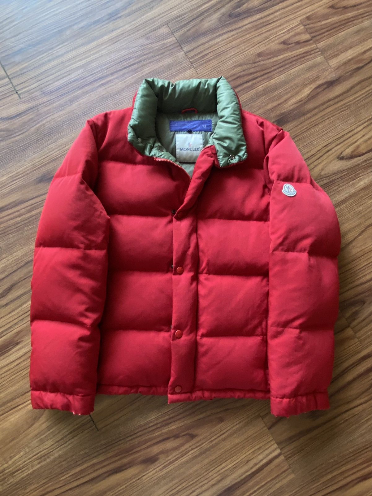 2004 RARE CDG x MONCLER RED GREEN PUFFER DOWN JACKET COAT
