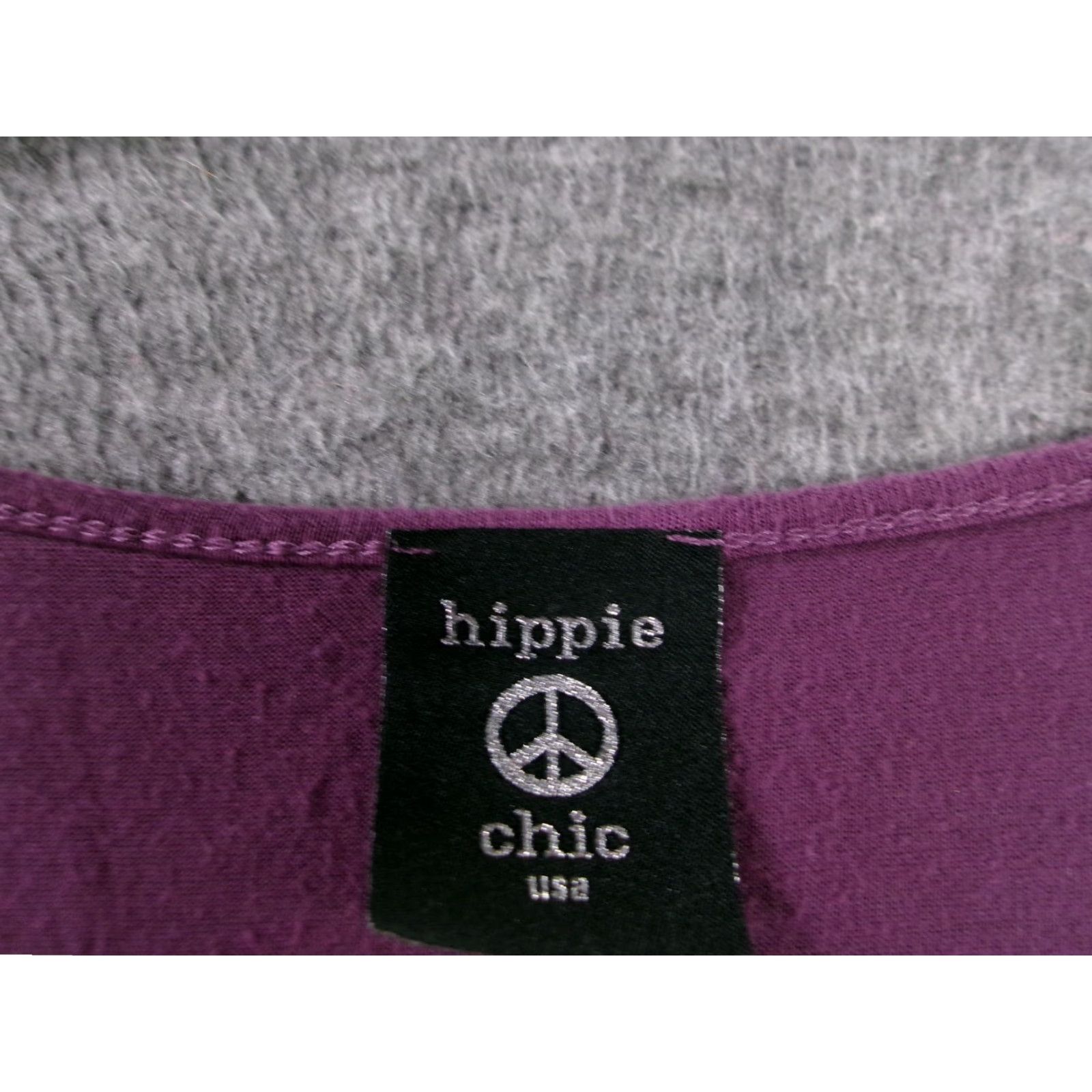 Vintage Hippie Chic Purple Tunic Blouse Women L 3/4 Sleeve Scoop Neck Side Ruching Rayon Spandex Solid Relaxed Vintage: No Size L / US 10 / IT 46 - 6 Thumbnail