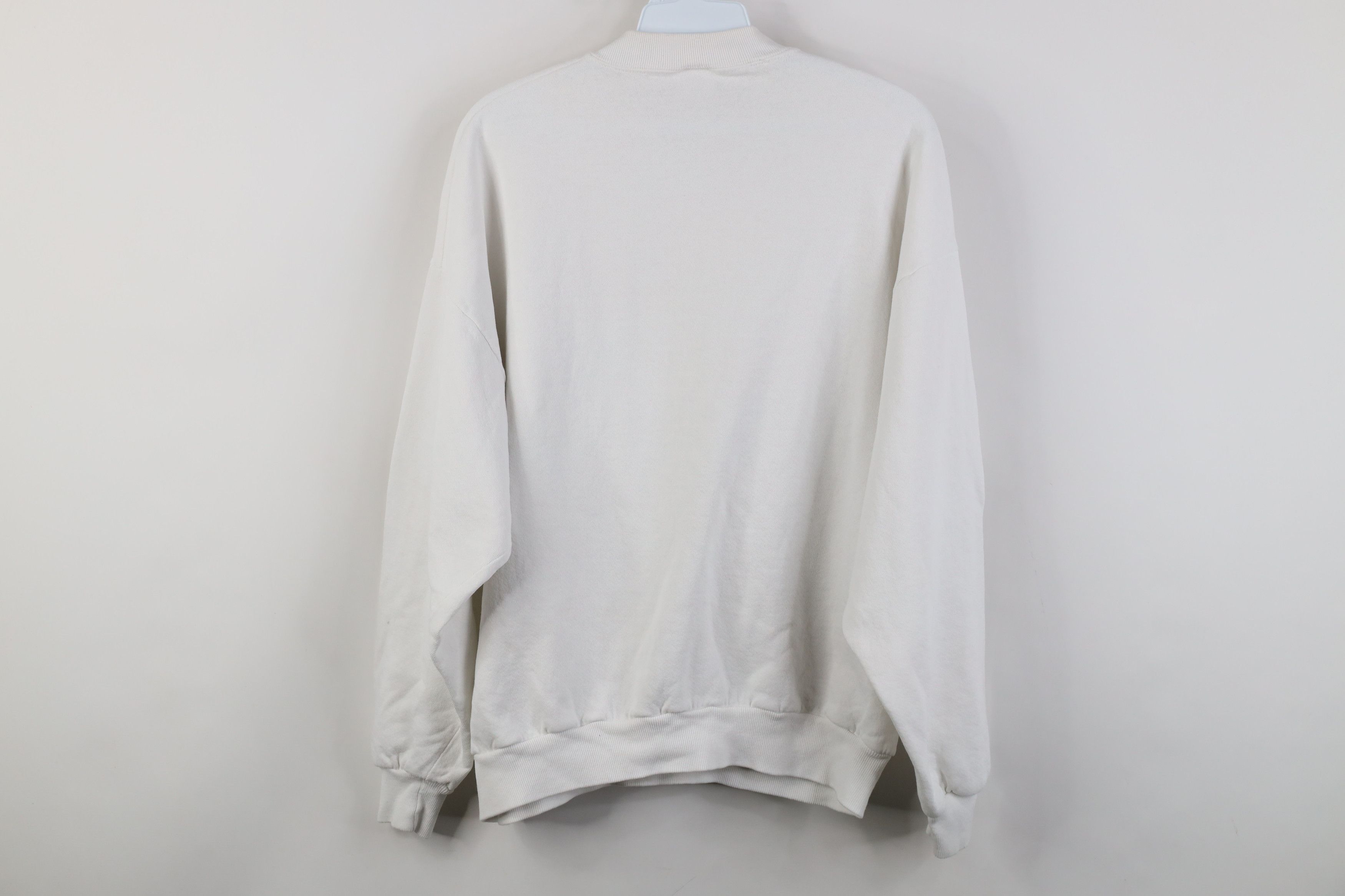 Vintage Vintage 90s Streetwear Blank Crewneck Sweatshirt White USA Size XL / US 12-14 / IT 48-50 - 13 Thumbnail