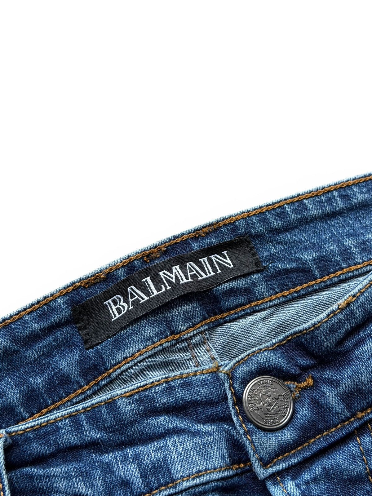 Balmain 2000s Balmain Washed Biker Denim Jeans Size US 36 / EU 52 - 5 Thumbnail