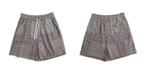 Japanese Brand 21SS Indigo Union Japan Grey Bandana Paisley Shorts Size US 33 - 3 Thumbnail
