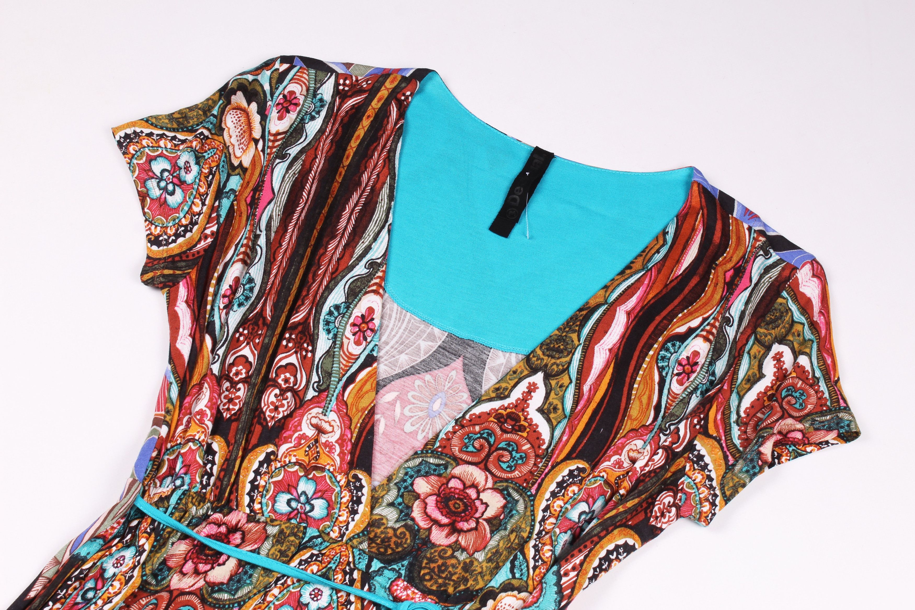 Desigual × Vintage Desigual Boho Y2K V-neck Short Sleeve Floral Dress Size M / US 6-8 / IT 42-44 - 5 Thumbnail