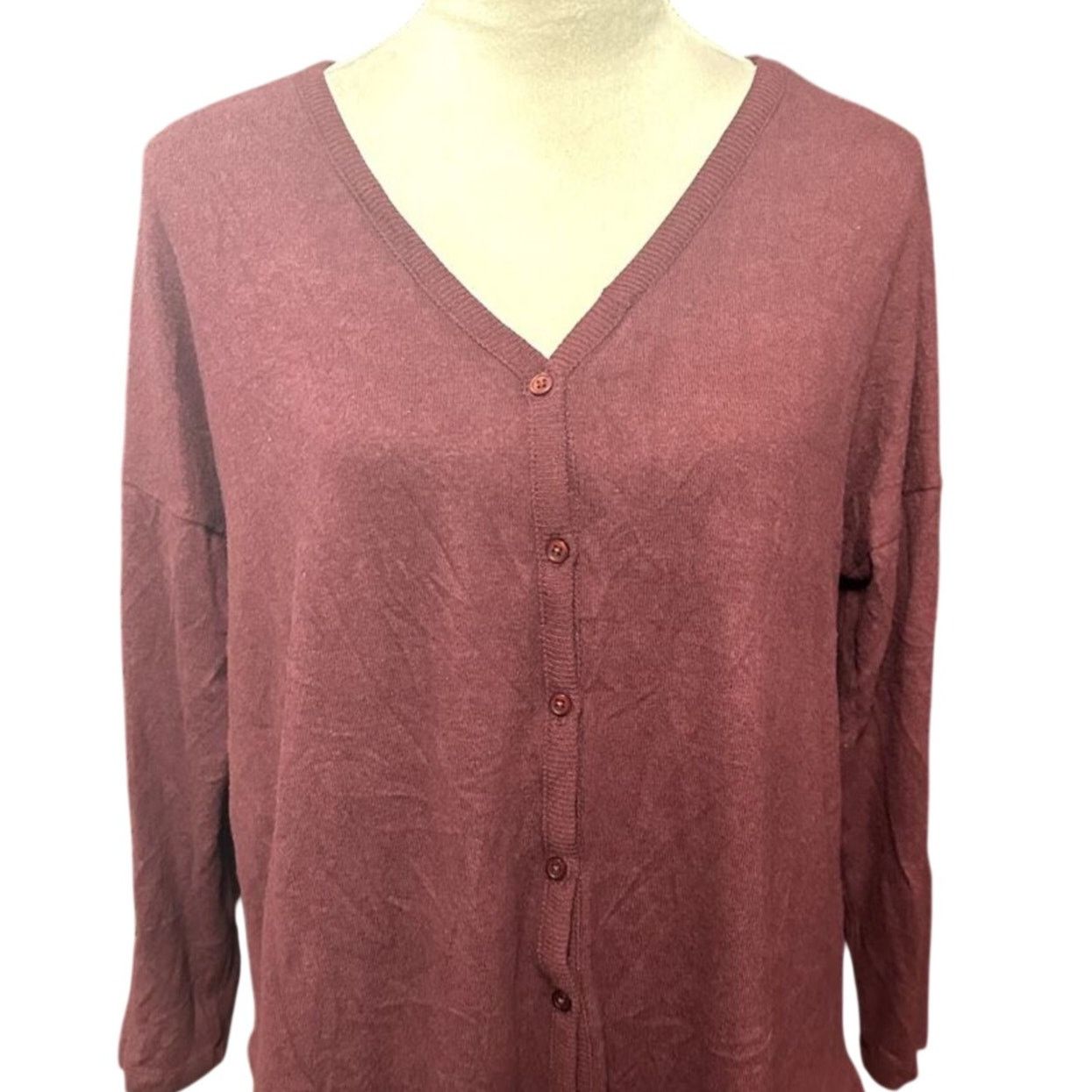 Other Caslon Women's Burgundy Button Down Cardigan Sweater XXSP Size XXS / US 00 / IT 34 - 2 Thumbnail