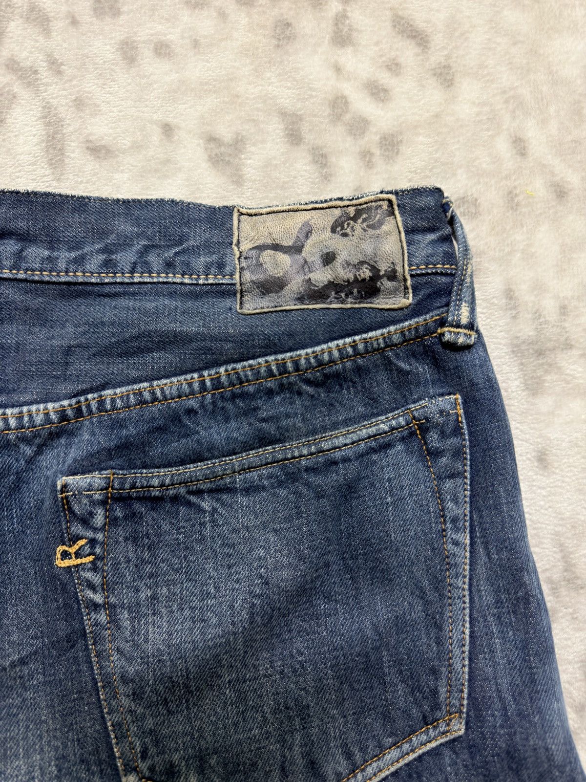 45rpm Vintage 45RPM Selvedge Indigo Button Fly Fade Denim Jeans Size US 32 / EU 48 - 15 Thumbnail