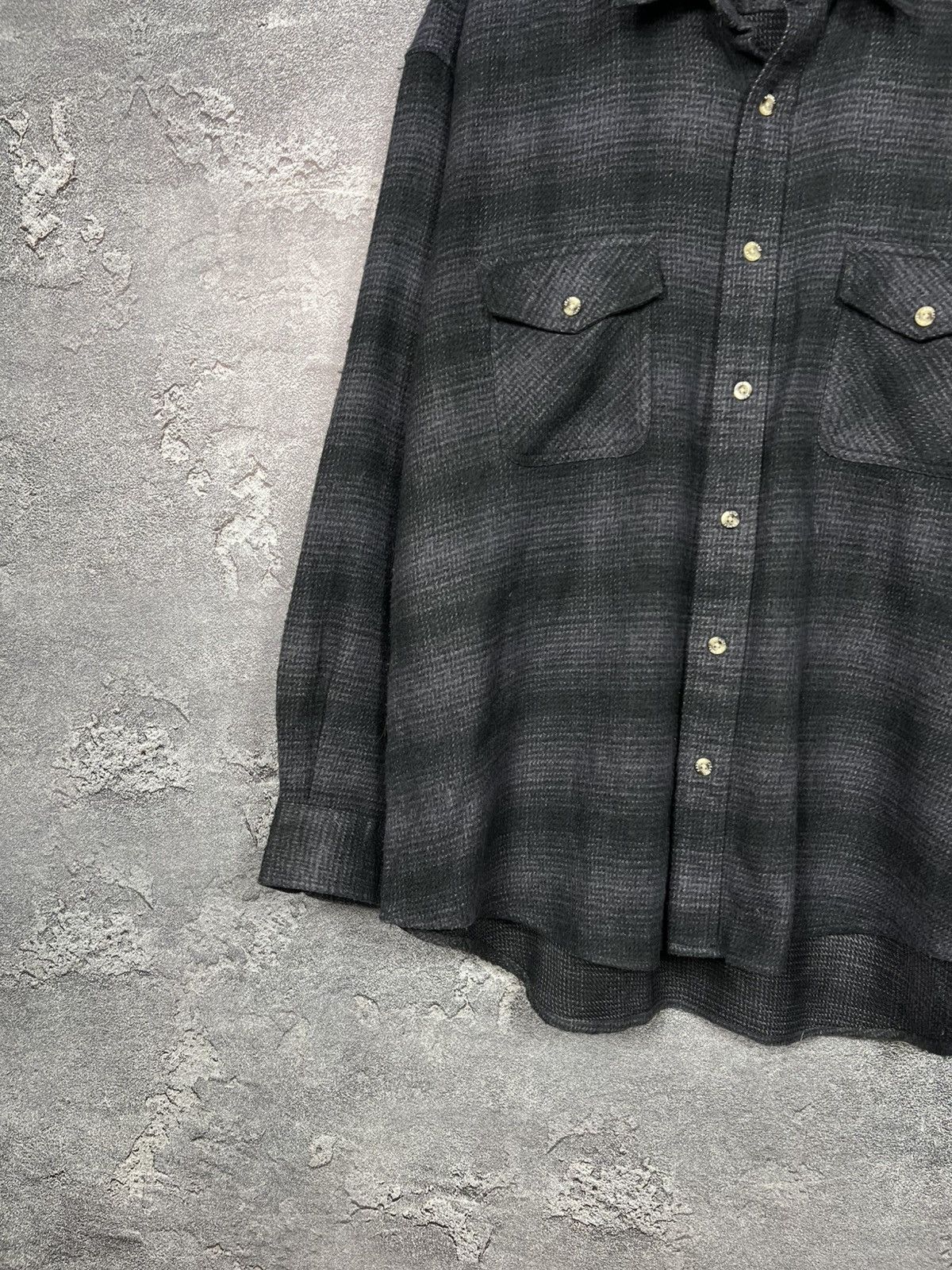 Kansai Yamamoto Vintage Kansai Yamamoto Oversized Wool Flannel Shirt Size US XXL / EU 58 / 5 - 3 Thumbnail
