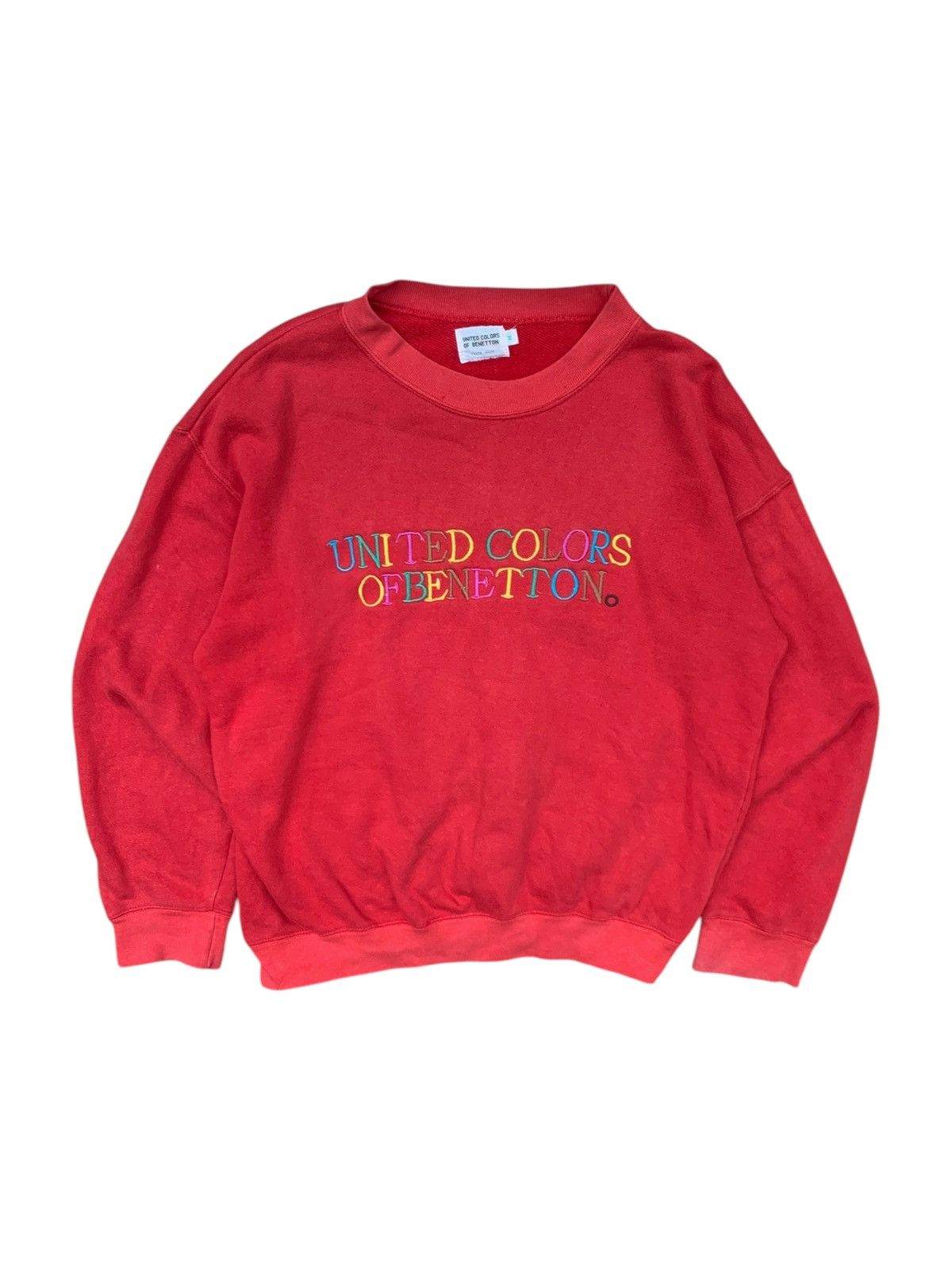 Benetton 80s Oversized boxy Benetton crewneck embroidered print Size US M / EU 48-50 / 2 - 1 Thumbnail