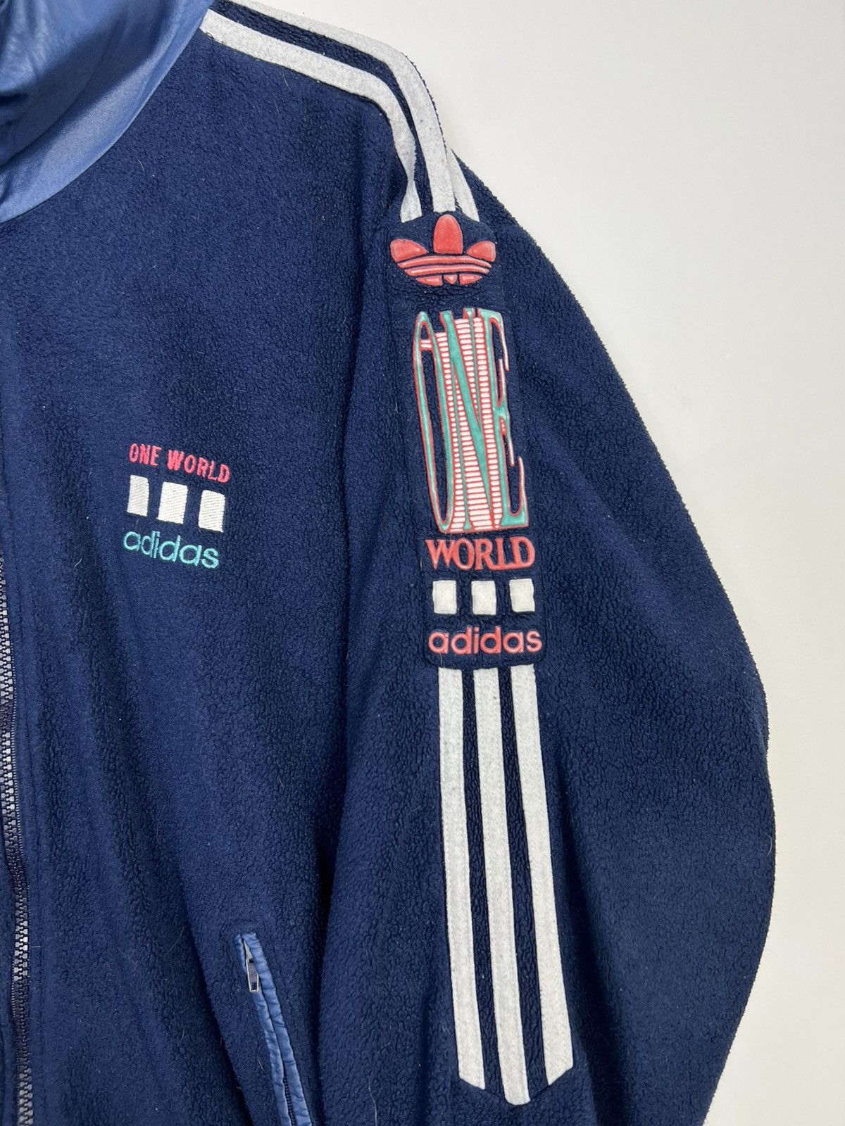 Adidas Fleece Jacket Adidas One World Vintage 80's Polartec Size US XL / EU 56 / 4 - 3 Thumbnail