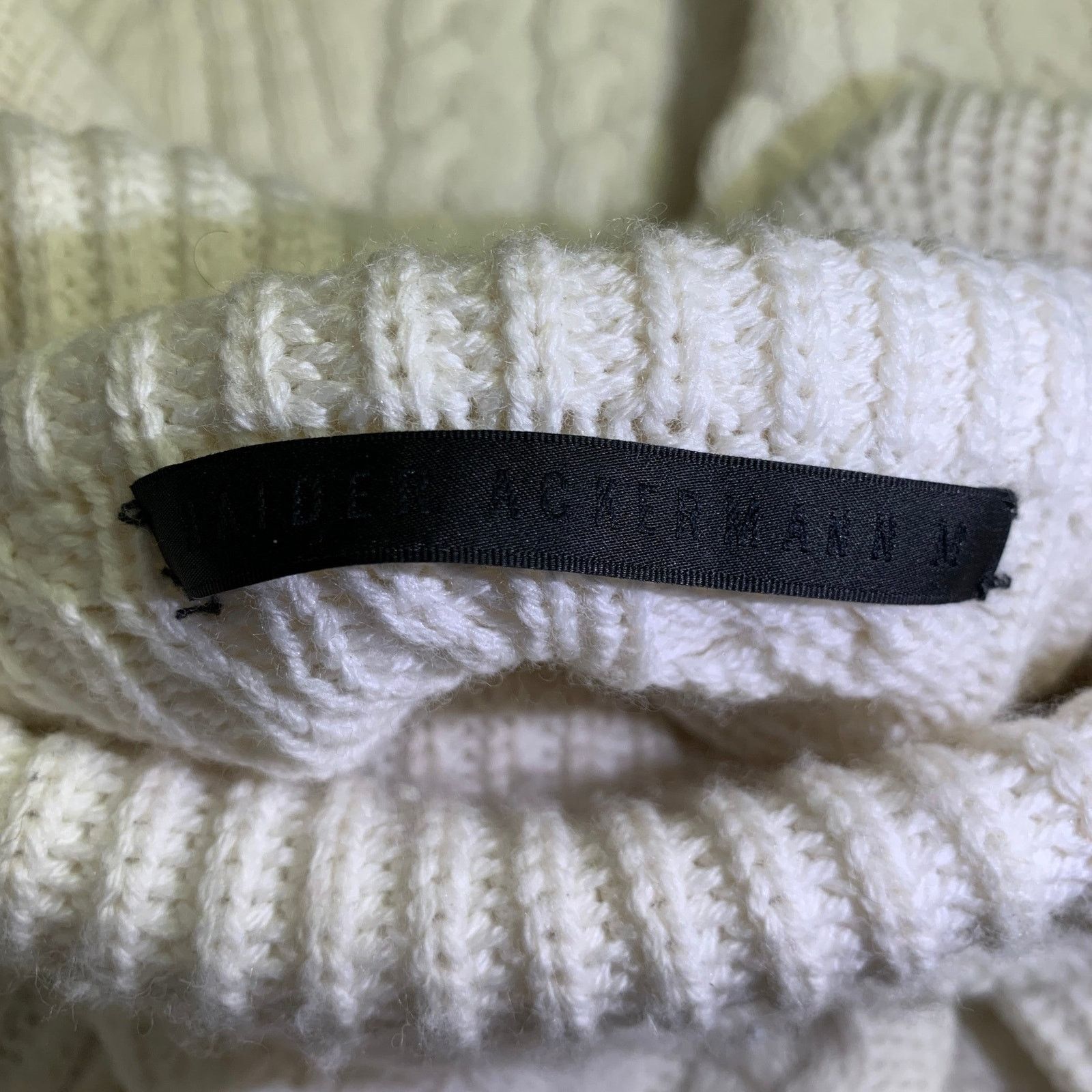 Haider Ackermann Size M Cream Cable Knit Cashmere Turtleneck Sweater Size US M / EU 48-50 / 2 - 7 Thumbnail