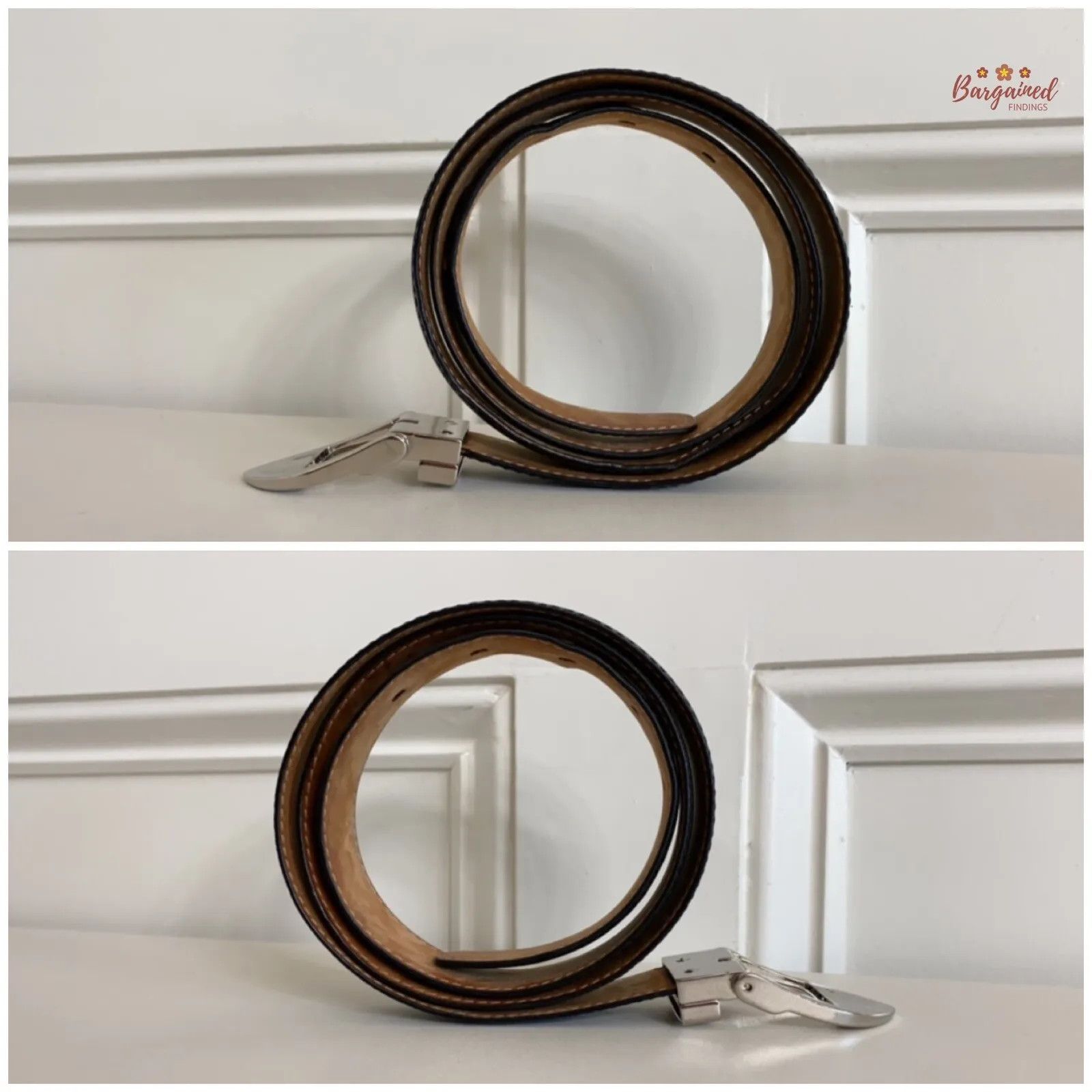 Louis Vuitton Louis Vuitton Black Taiga Leather Silver Buckle Belt Size 34 - 2 Thumbnail