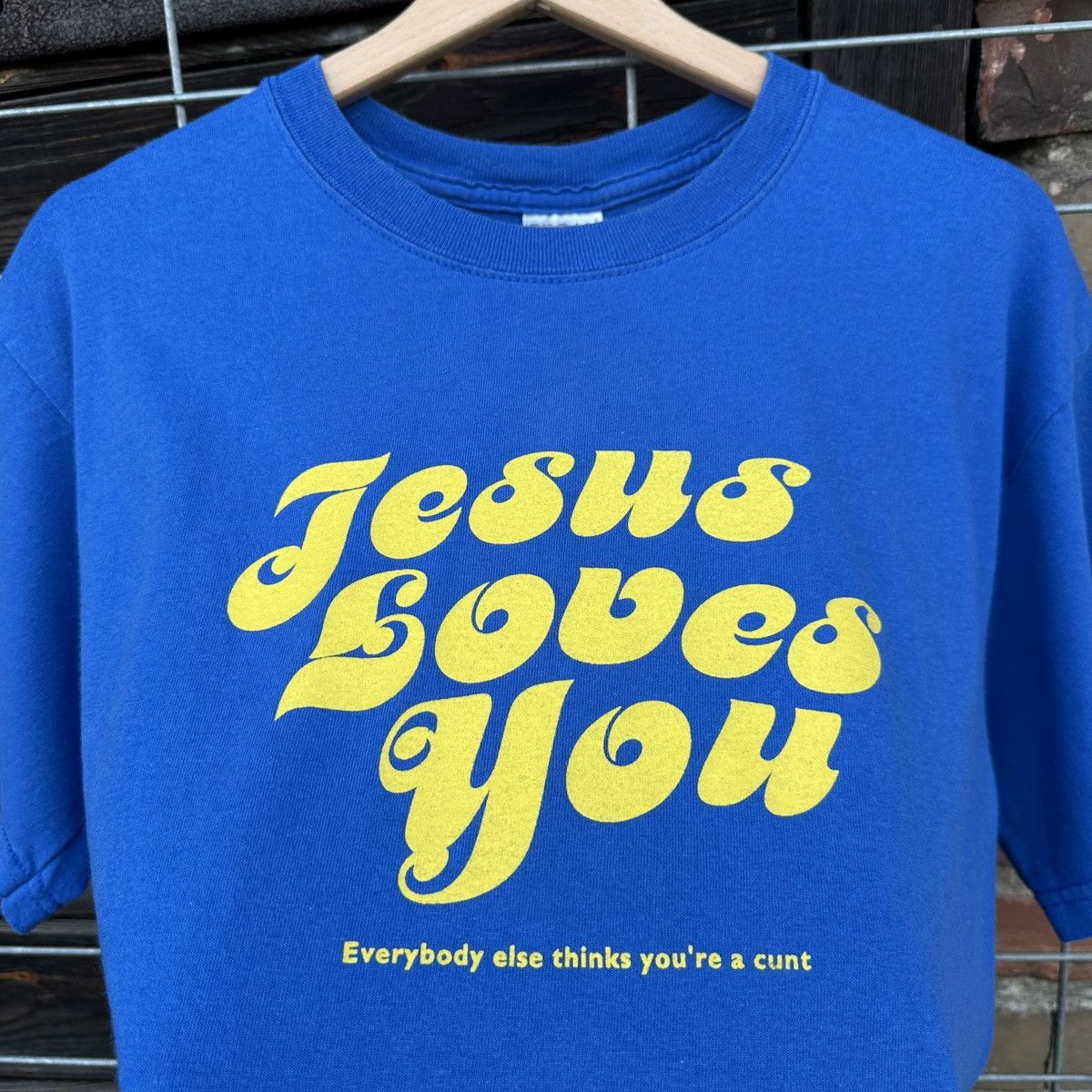 Vintage Jesus Loves You Crazy Vintage Graphic T-Shirt Fuck Cunt Tee Size US M / EU 48-50 / 2 - 2 Thumbnail