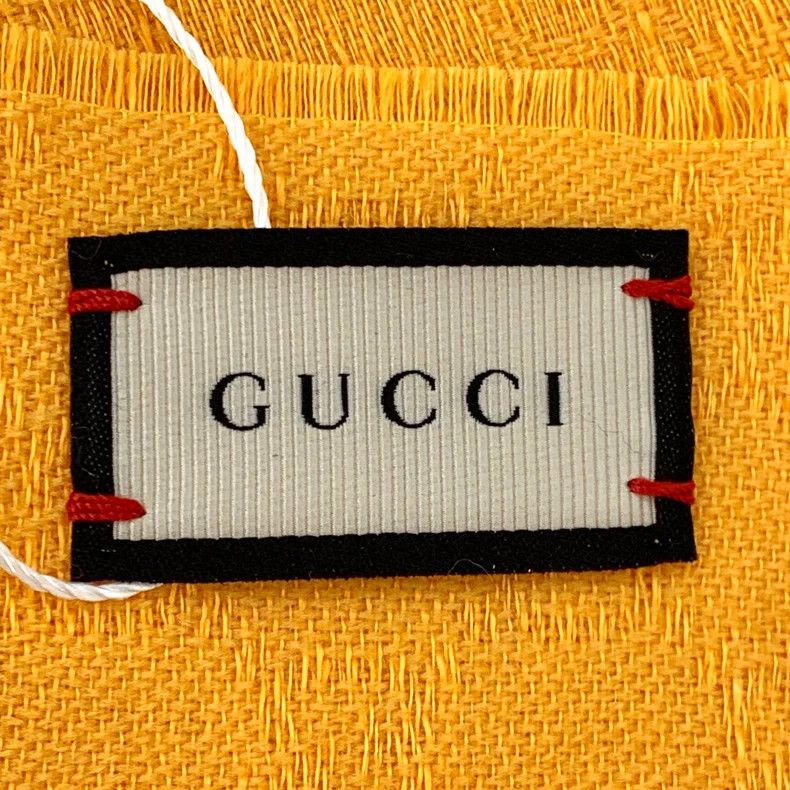 Gucci Gucci Yellow logo old flower dark pattern full print wool t Size ONE SIZE - 6 Thumbnail