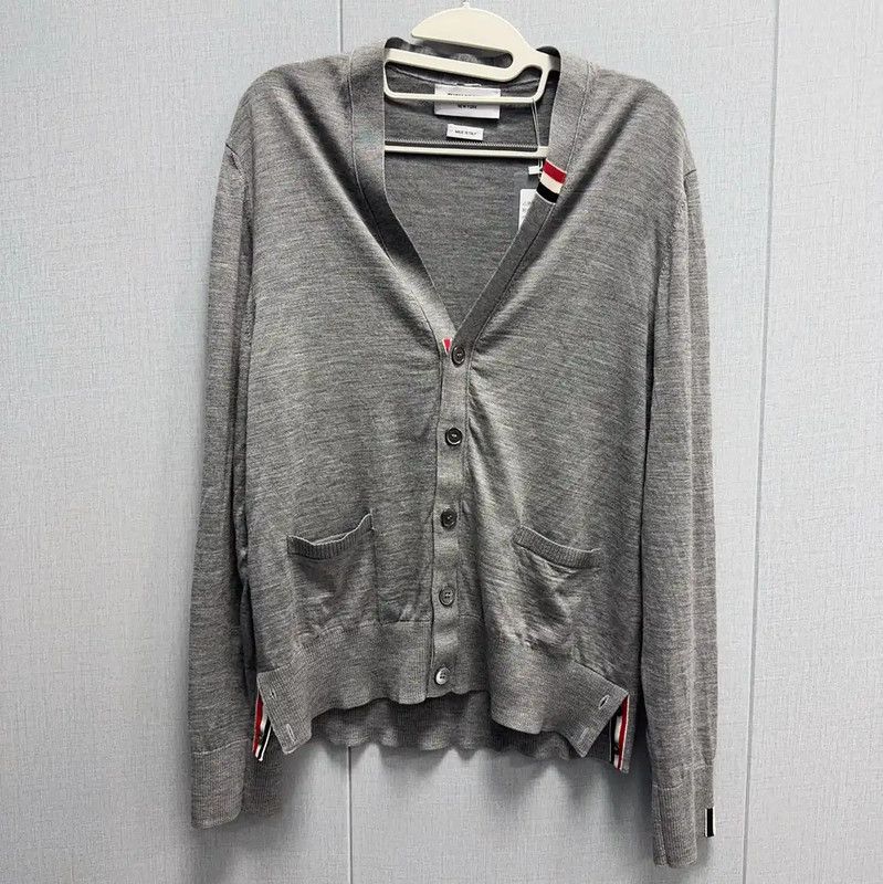 Thom Browne Thom Browne Women's Grey Wool Cardigan 0089 Size XL / US 12-14 / IT 48-50 - 1 Thumbnail