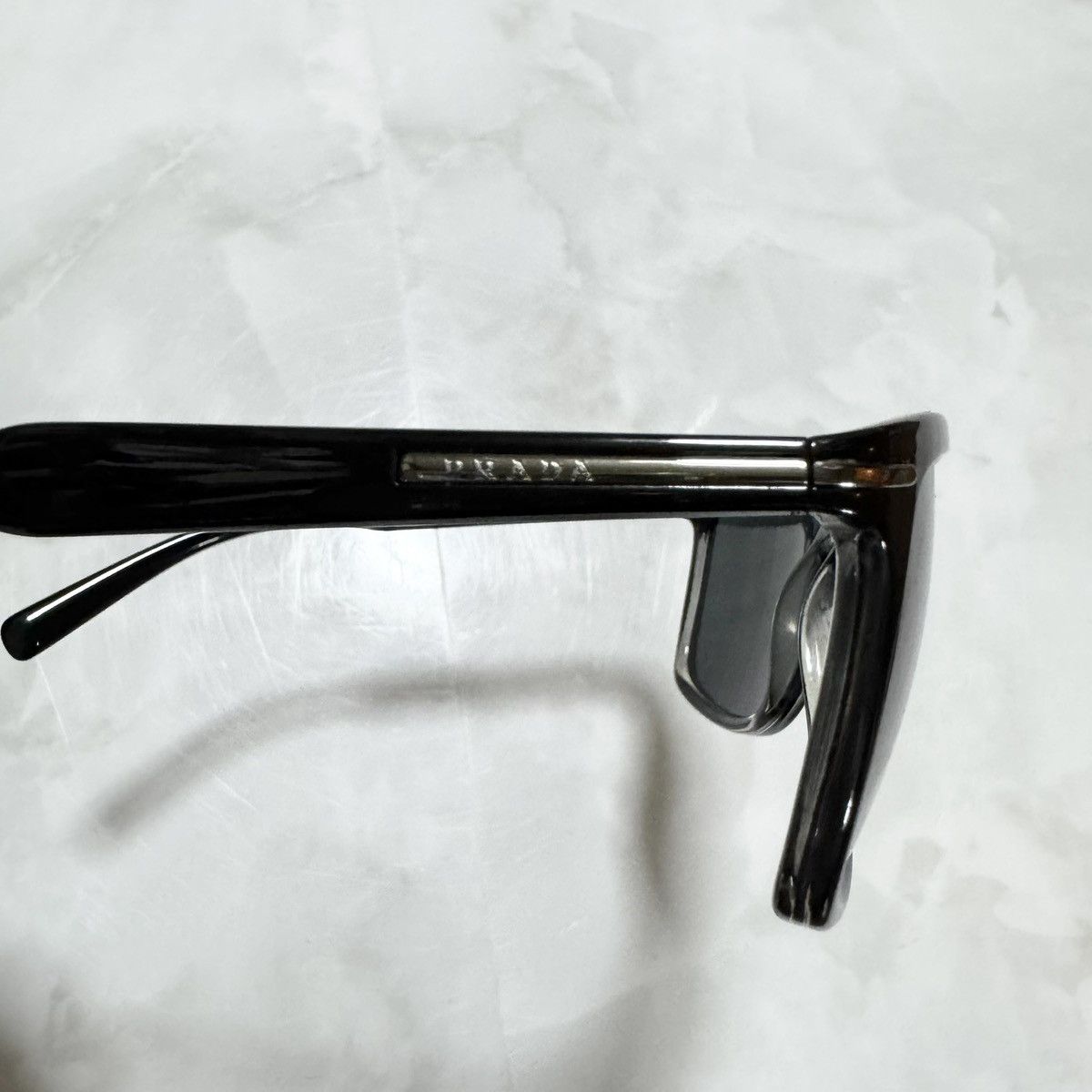 Prada Authentic Prada Side Logo Sunglasses, Black/Silver Size ONE SIZE - 8 Thumbnail