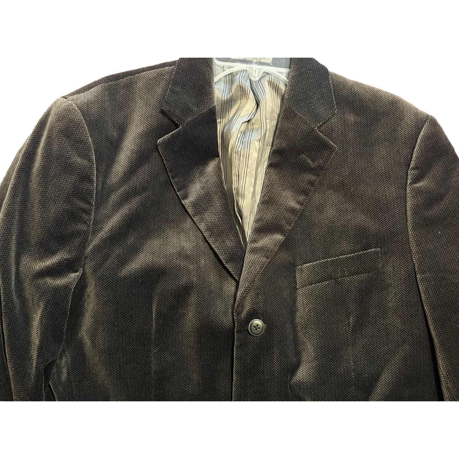 Johnston & Murphy Johnston & Murphy Sport Coat Blazer Jacket Charcoal Gray L Men Regular Cotton Notch Lapel 3-Button Front 4-Button Sleeve Dry Clean Only Size 42R - 4 Thumbnail