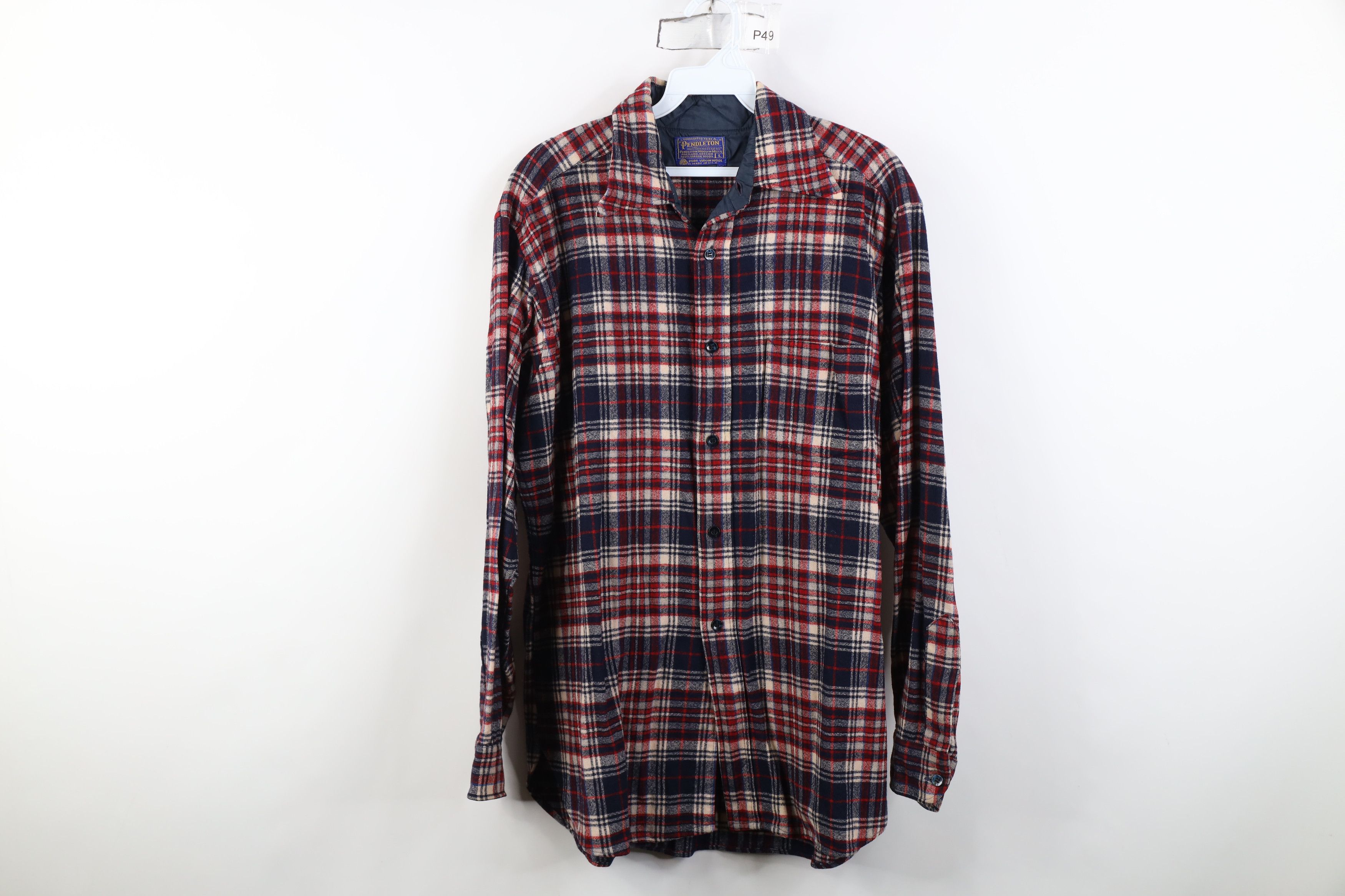 Pendleton Vintage 70s Pendleton Wool Knit Collared Button Shirt USA Size US L / EU 52-54 / 3 - 1 Thumbnail