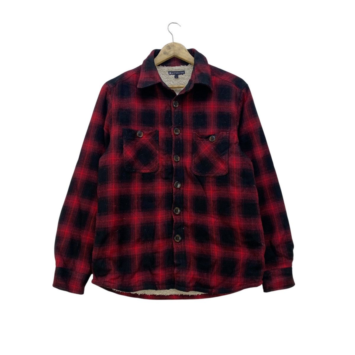 Flannel Vintage Restovation Flanel Shadow Plaid Shirt Jacket Size US M / EU 48-50 / 2 - 1 Thumbnail
