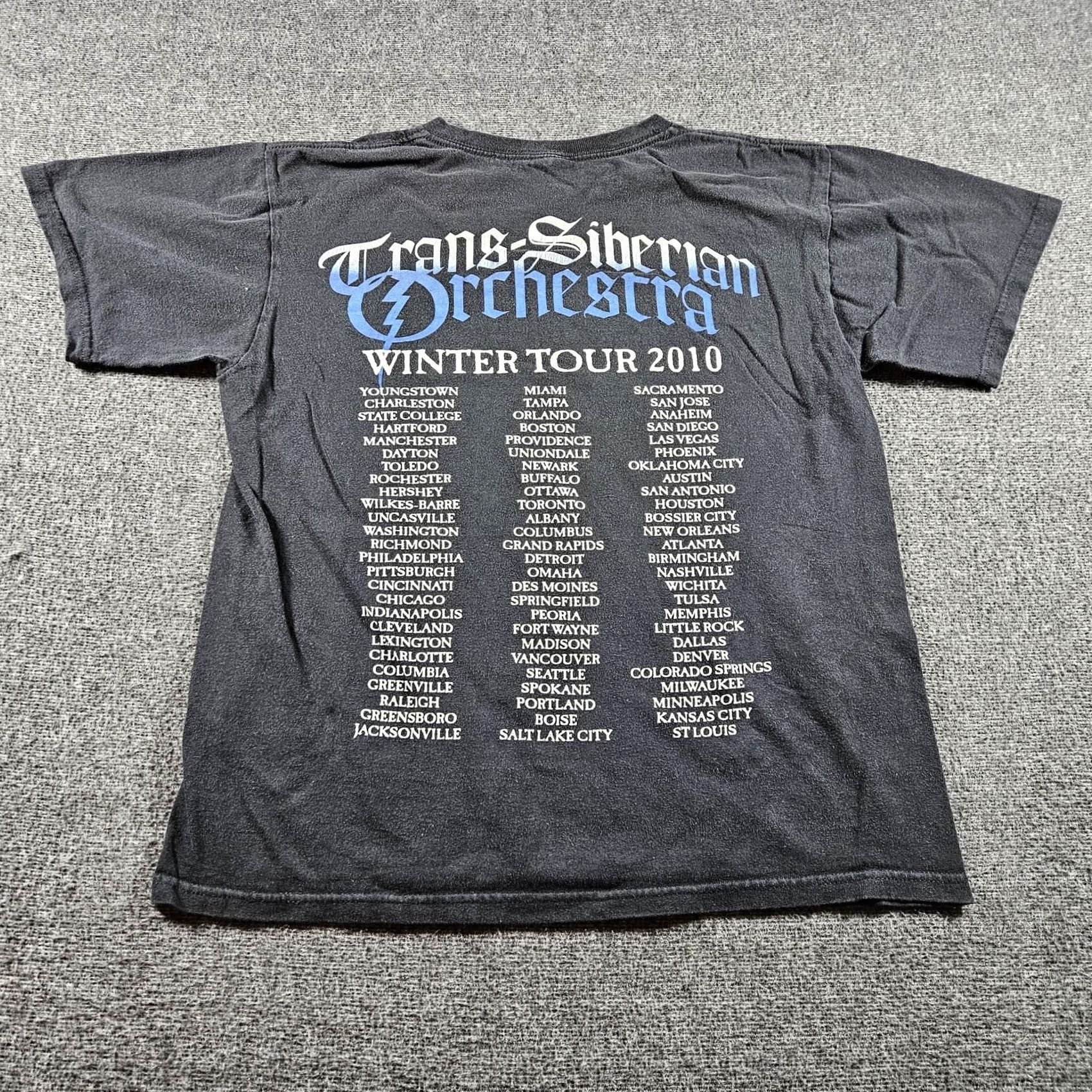 Vintage Trans-Siberian Orchestra Shirt Mens M Black Winter Tour 2010 Graphic Tee Size US M / EU 48-50 / 2 - 7 Thumbnail