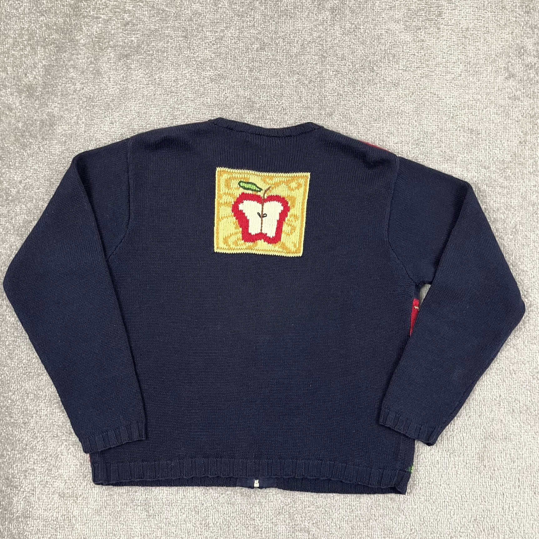 Vintage VINTAGE Eagles Eye Sweater Womens M Cardigan Zip School Teacher Academia Apples Blue Knit Crew Neck Regular Fit Size M / US 6-8 / IT 42-44 - 6 Thumbnail