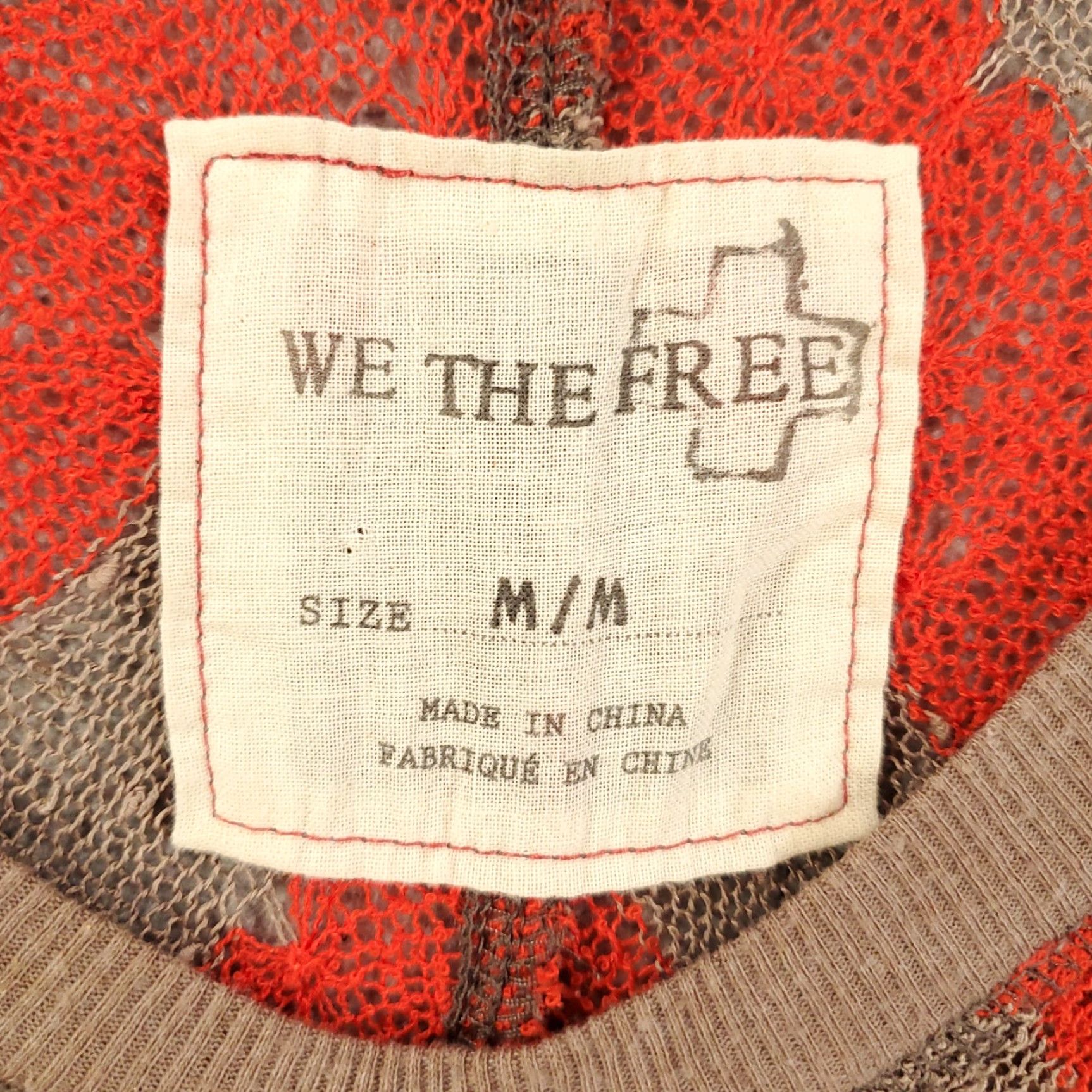 Vintage We The Free Top Womens M Orange Gray Striped Chevron Sheer Sweater Size M / US 6-8 / IT 42-44 - 5 Thumbnail