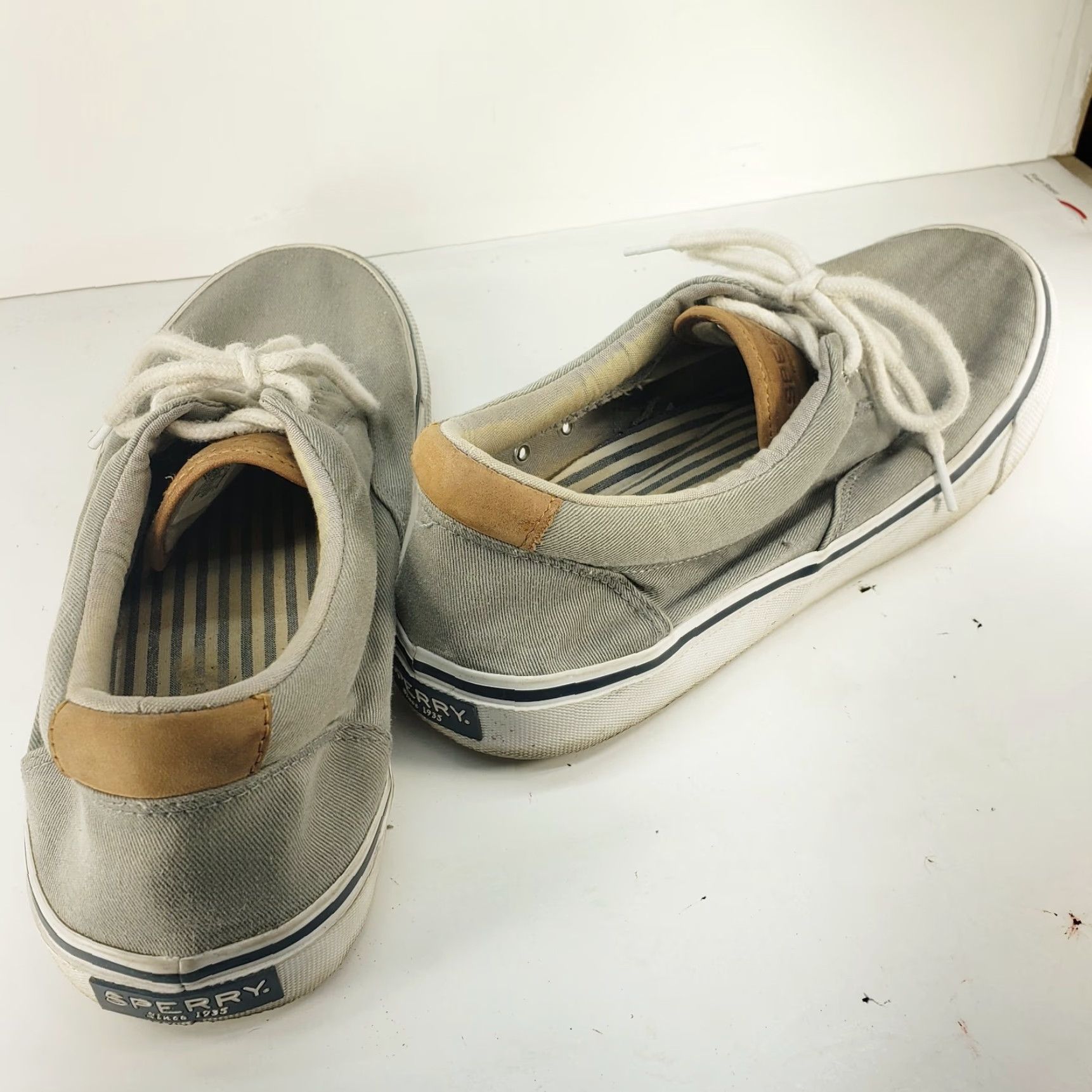 Sperry SPERRY Men’s Sneaker STS22045 Grey Striper II CVO Vulcanized Sneaker SIZE 11M Mens Casual Canvas Rubber Outsole Round Toe Lace Up M Gray Sneakers Size US 11 / EU 44 - 4 Thumbnail