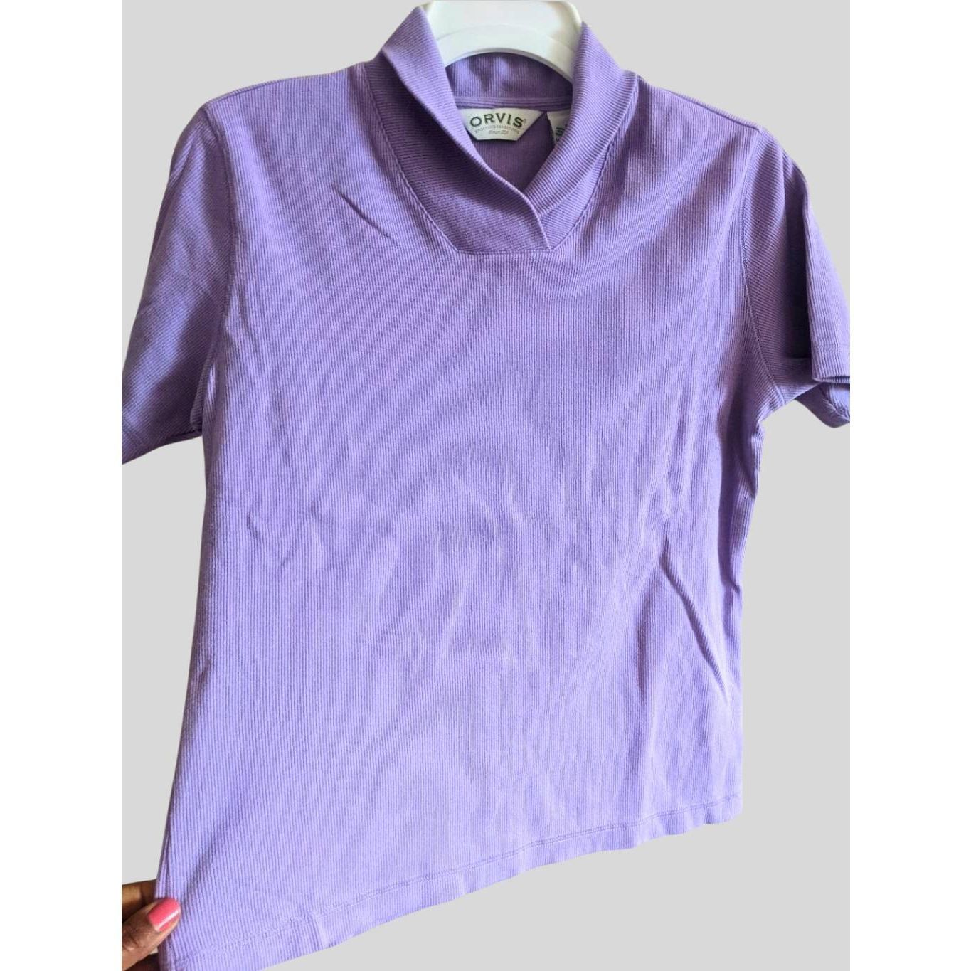 Orvis Orvis Purple Shawl Collar Knit Top Women’s Small Short Sleev Size S / US 4 / IT 40 - 5 Thumbnail